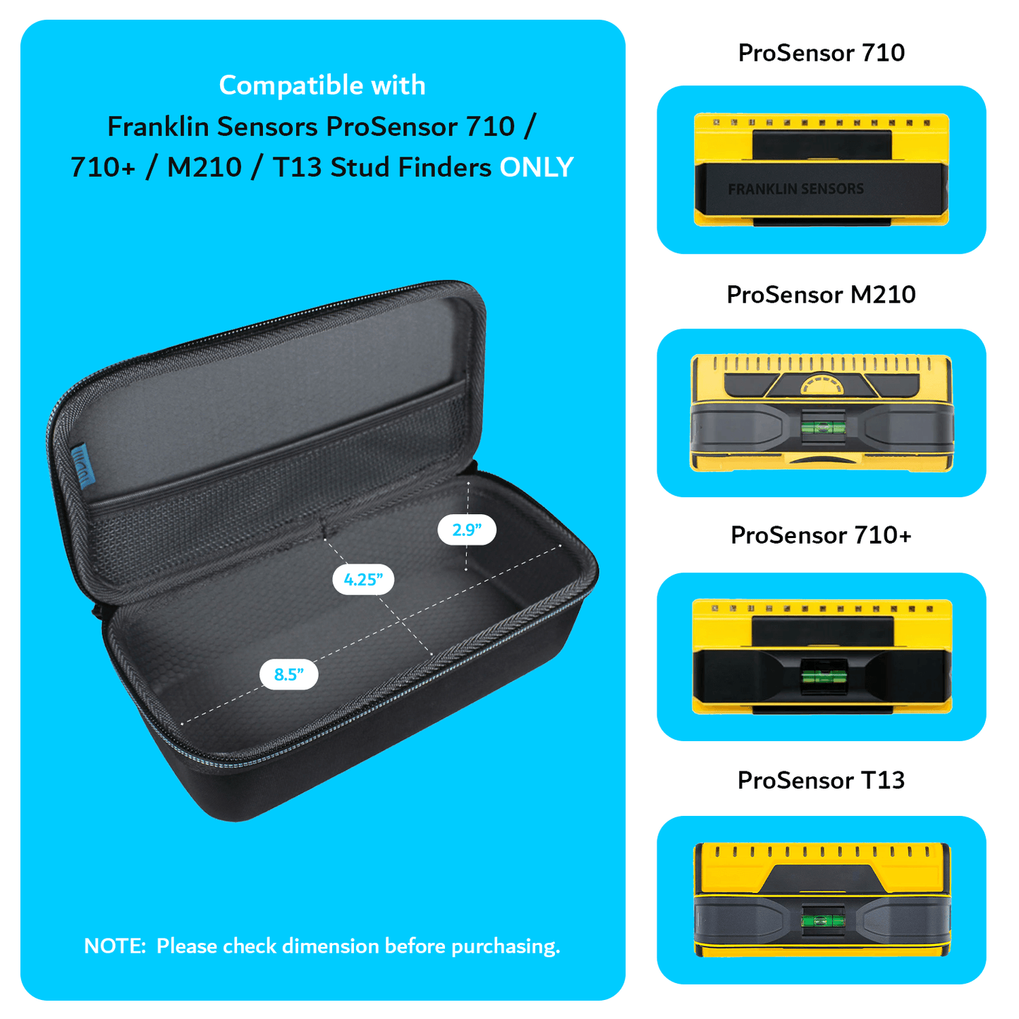 EVA Storage Carrying Case for Franklin ProSensor 710/710+ Precision Stud Finder