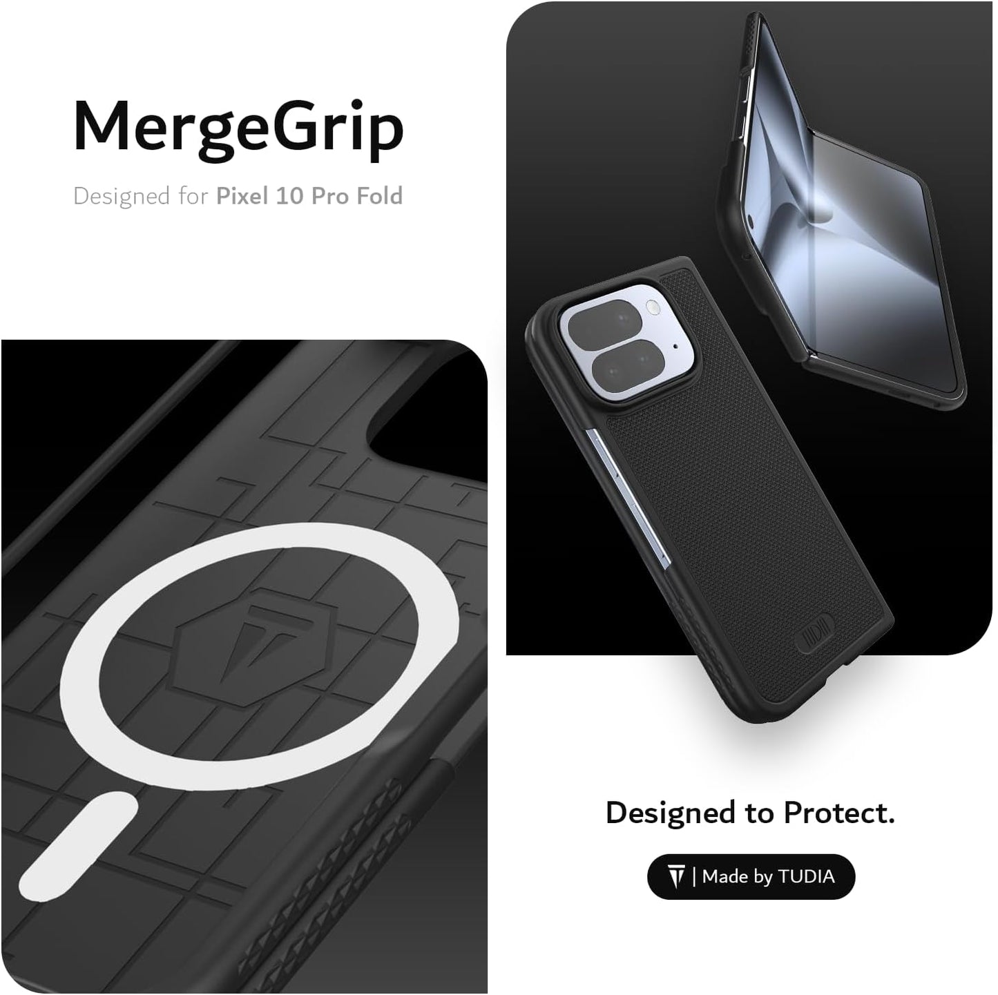 Google Pixel 10 Pro Fold 2025 Magsafe & Pixelsnap Compatible Case MergeGrip with Built-In Magnet