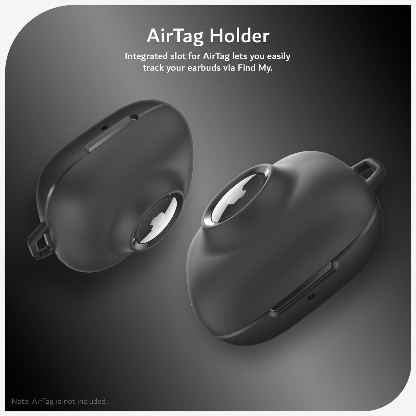 2-in-1 Powerbeats Pro 2 (2025) Case Only with Airtag Holder with Magnetic Lid Lock and Carabiner for Earbuds