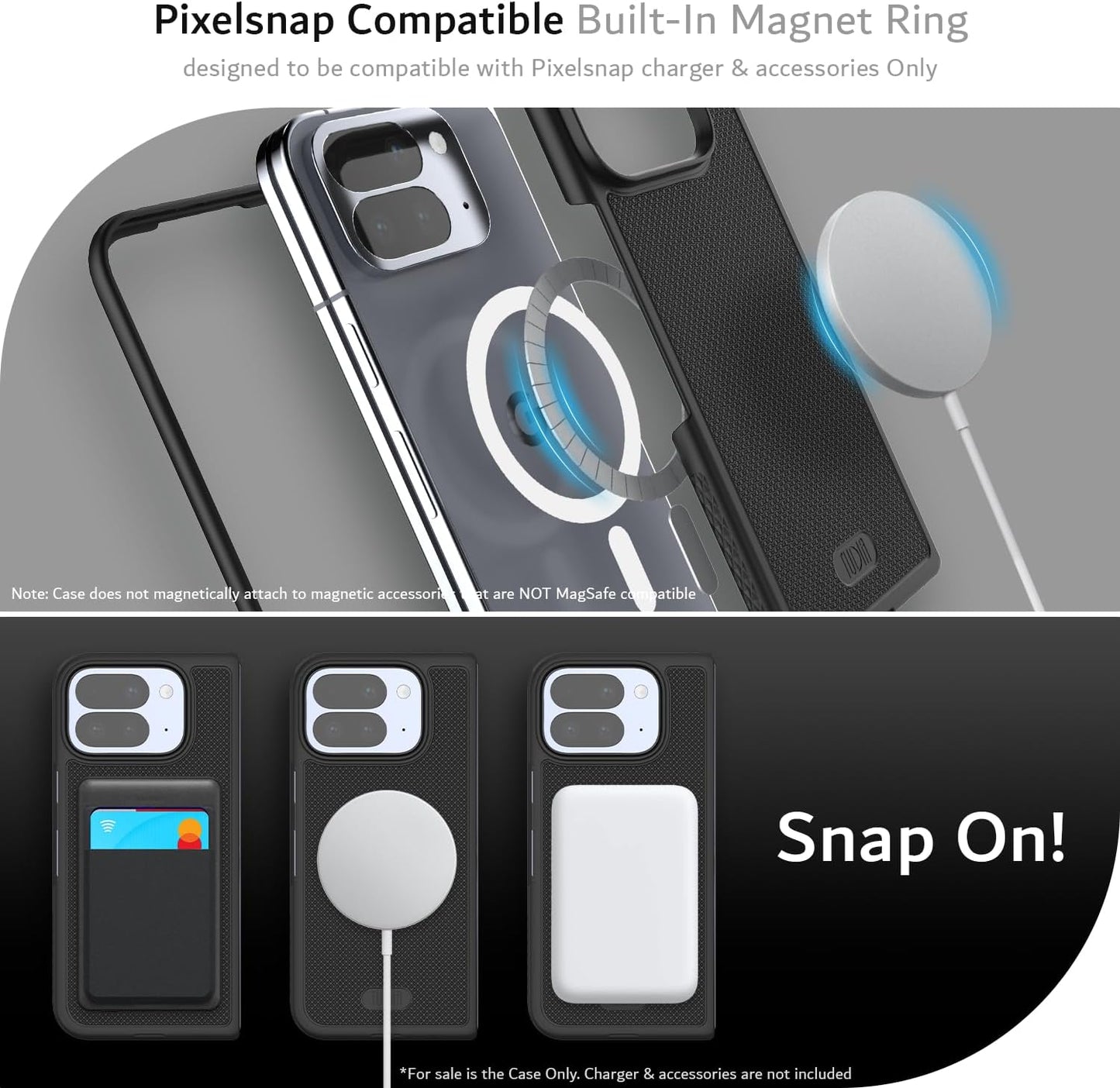 Google Pixel 10 Pro Fold 2025 Magsafe & Pixelsnap Compatible Case MergeGrip with Built-In Magnet