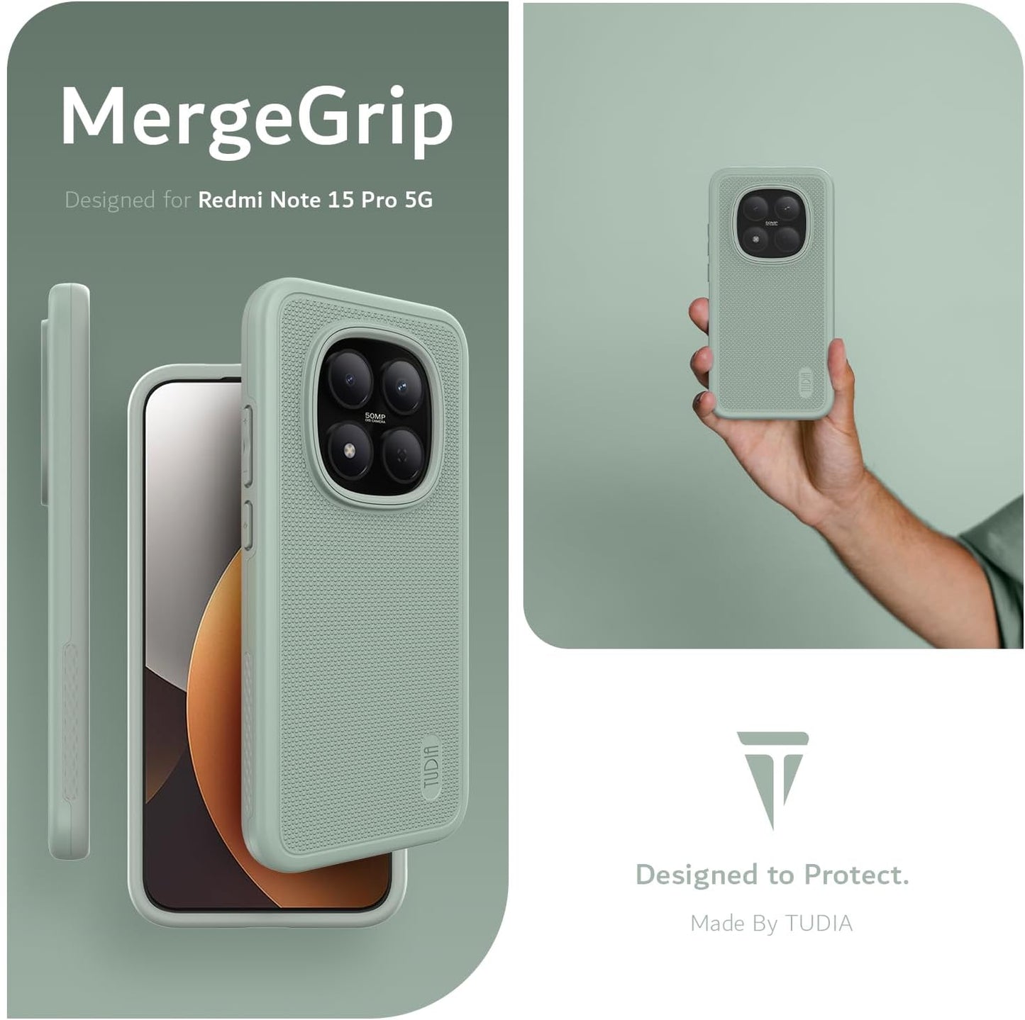 Xiaomi Redmi Note 15 Pro 5G Case MergeGrip Heavy Duty Dual Shield