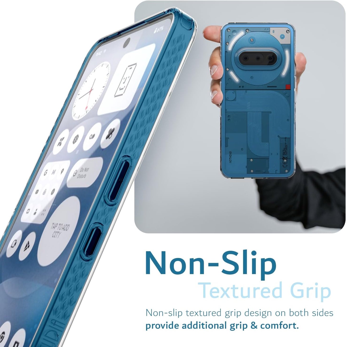 Lucion clear non-slip case for Nothing Phone 3a Pro 2025 with screen and camera protection