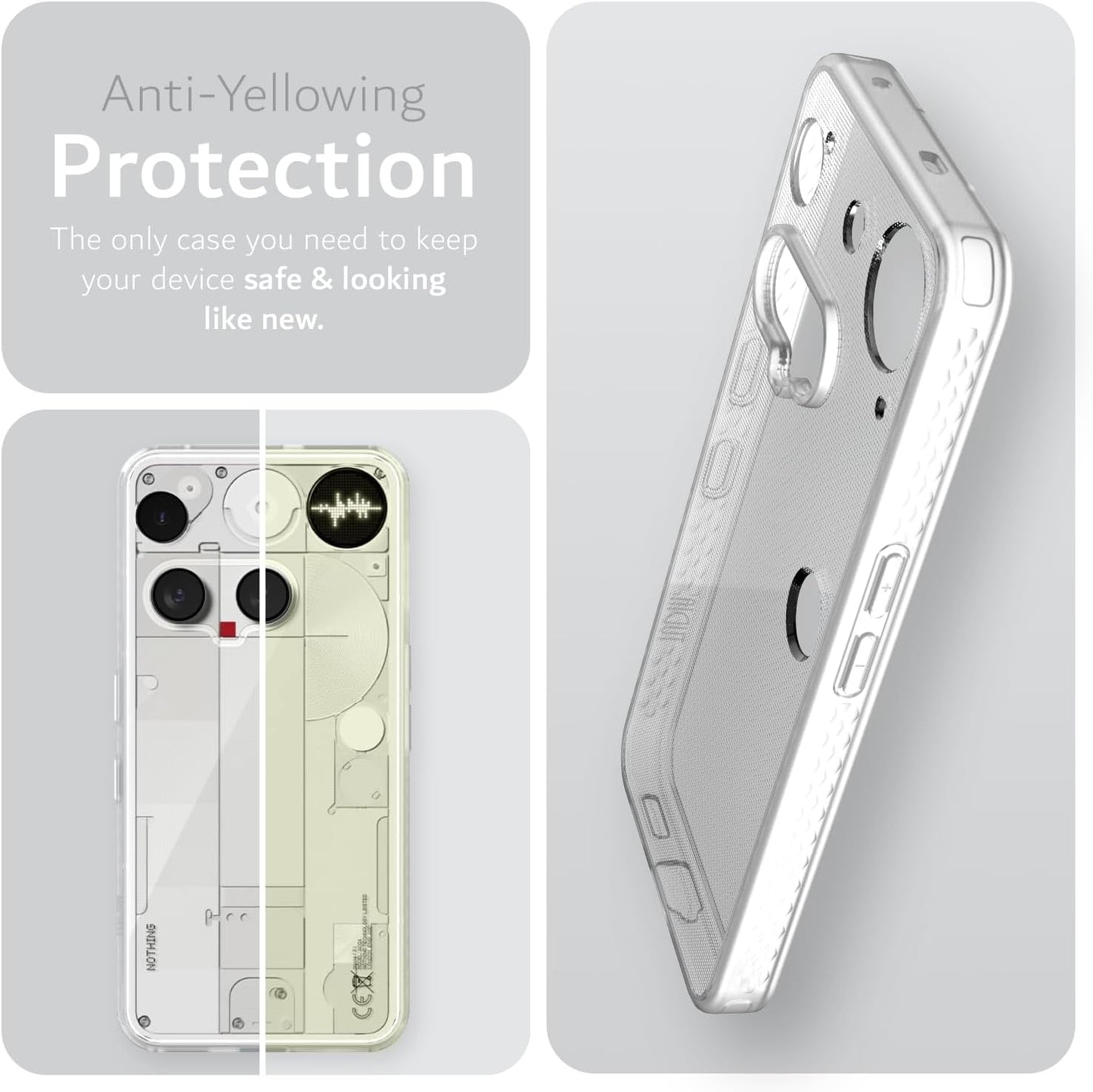 Nothing Phone 3 Case Lucion Anti-Yellowing Transparent Frosted TPU