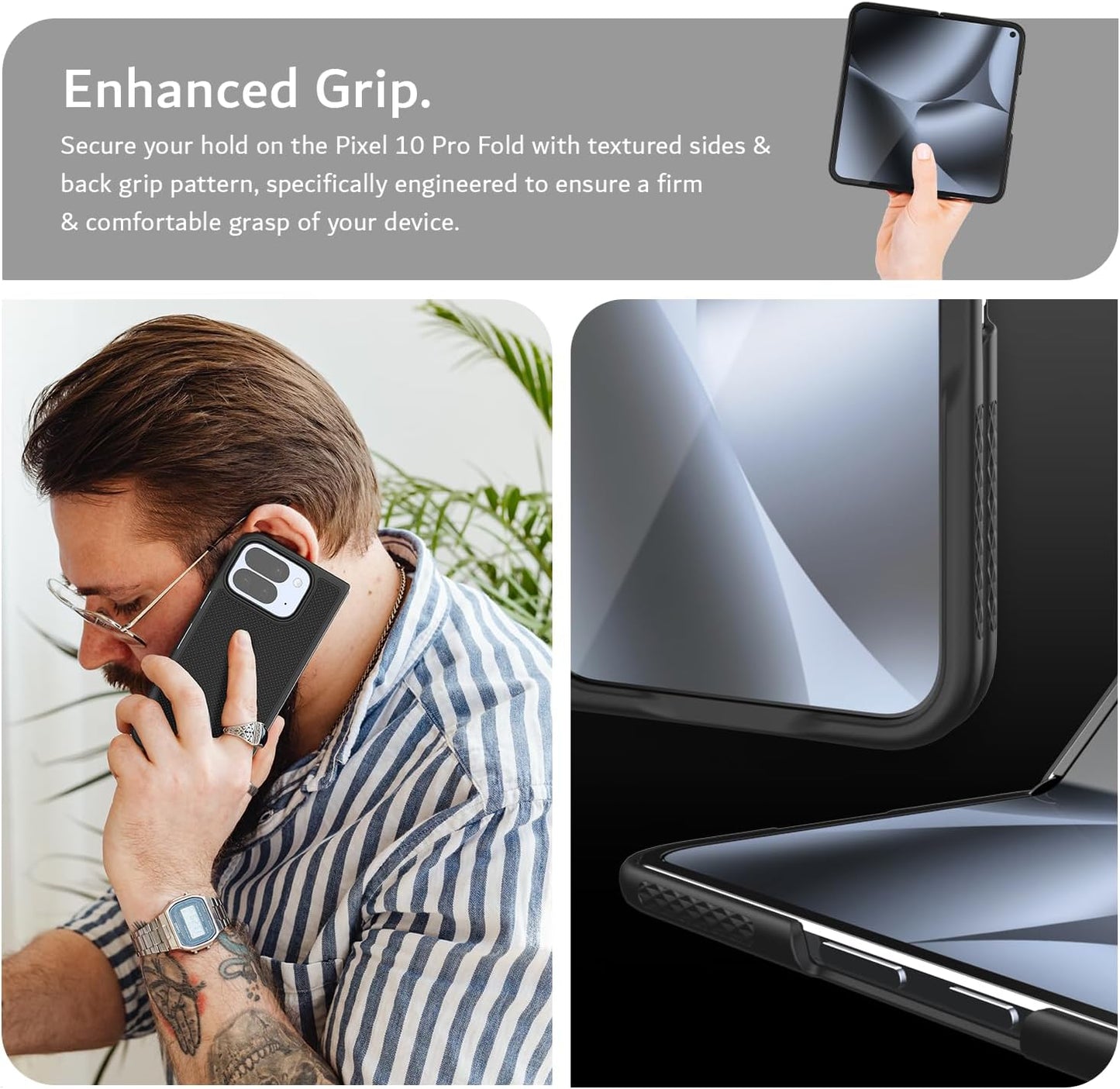 Google Pixel 10 Pro Fold 2025 Magsafe & Pixelsnap Compatible Case MergeGrip with Built-In Magnet