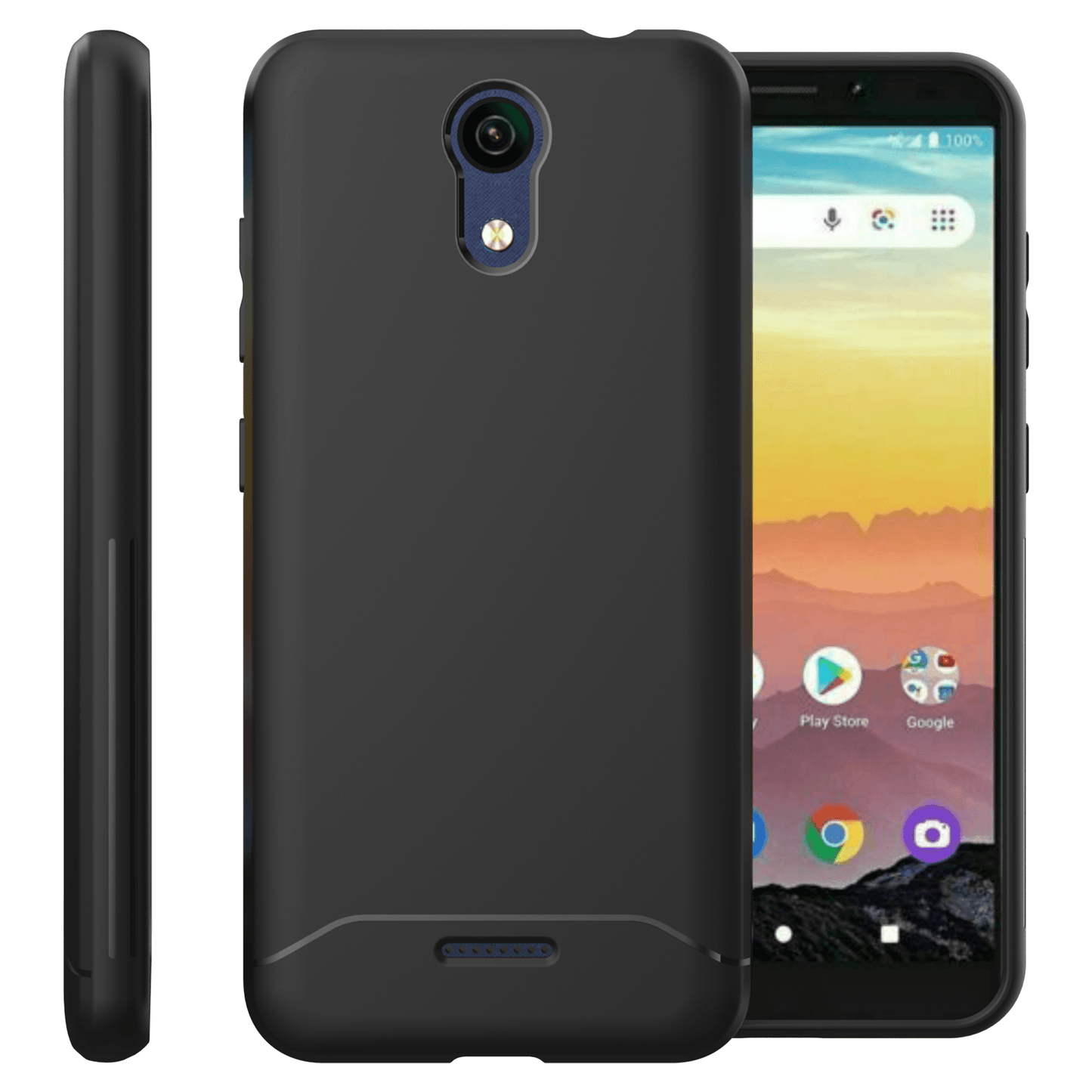 Slim black matte TPU phone case for AT&T Calypso (U318AA) by TUDIA – shock-absorbent and scratch-resistant protective cover
