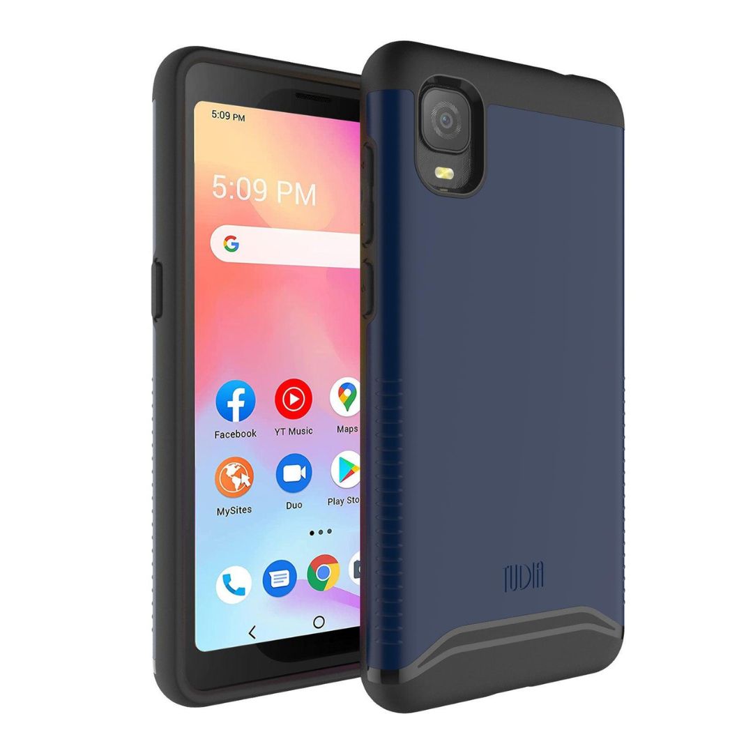 Alcatel TCL A3 phone case in indigo blue, merge heavy duty dual layer shockproof protective cover