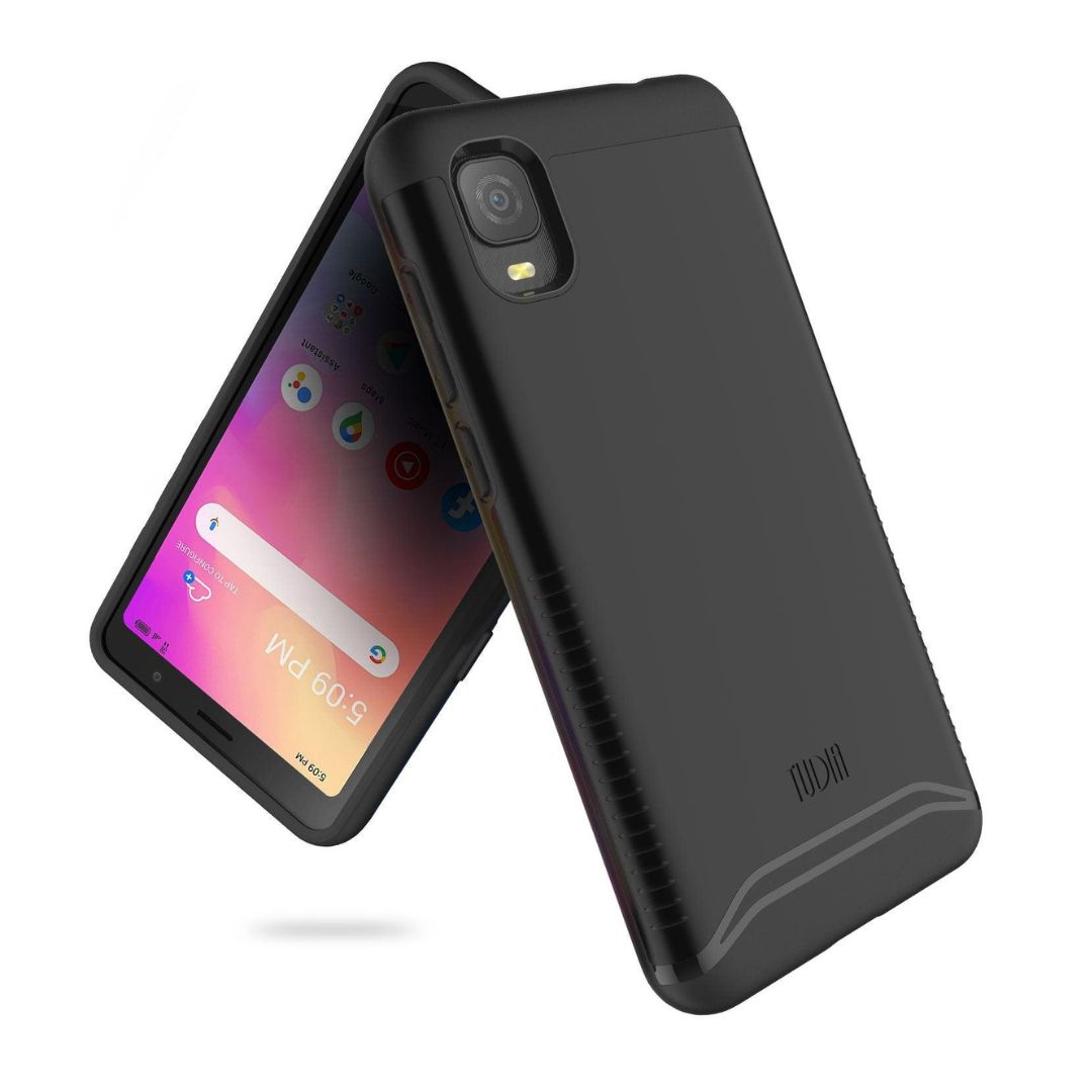 Alcatel TCL A3 phone case Merge Heavy Duty dual layer protective cover in sleek Jet Black color, shockproof and durable phone case