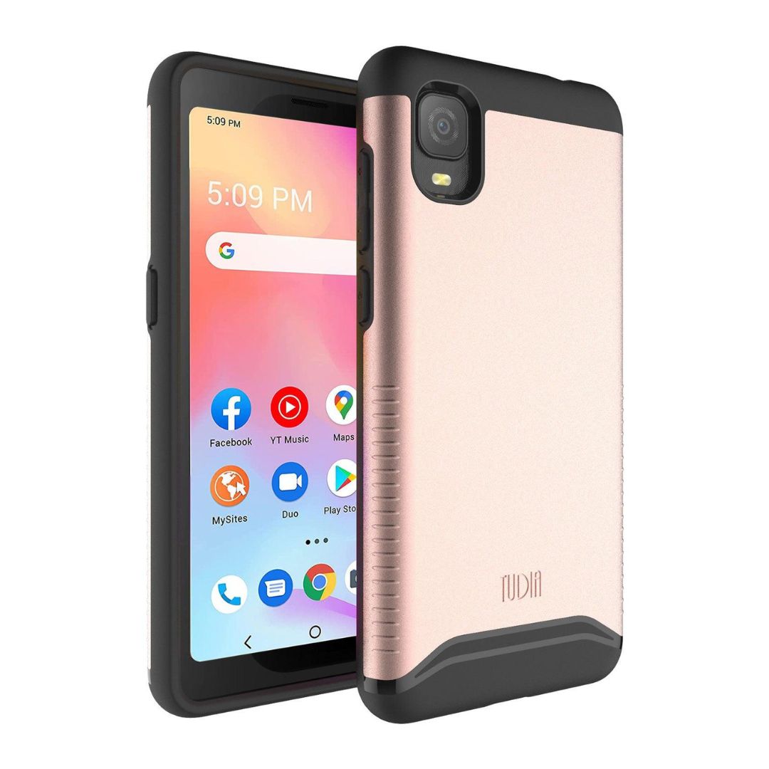 Rose Gold TUDIA Dual Layer Heavy Duty Case for Alcatel TCL A3 - Shockproof Rugged Protective Phone Cover