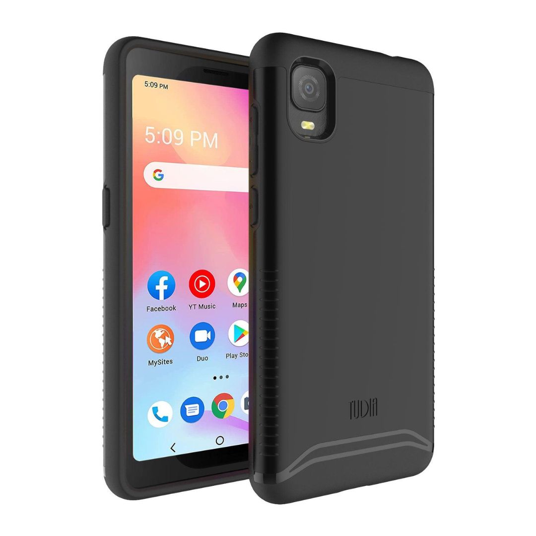 Jet Black TUDIA Merge Dual Layer Rugged Case for Alcatel TCL A3 (A509DL) – Shockproof Protective Phone Cover
