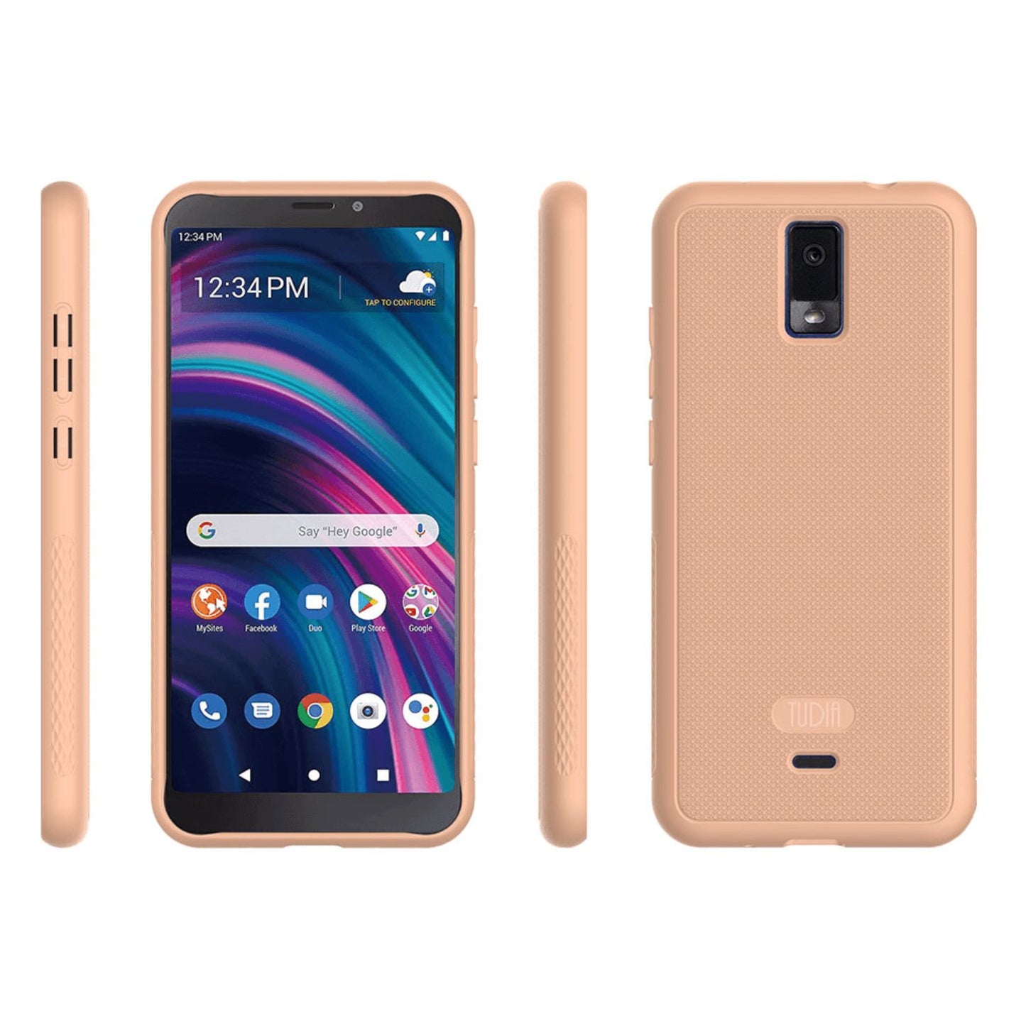 BLU View 3 phone case LINNGrip ultra slim non-slip peach silicone protective cover