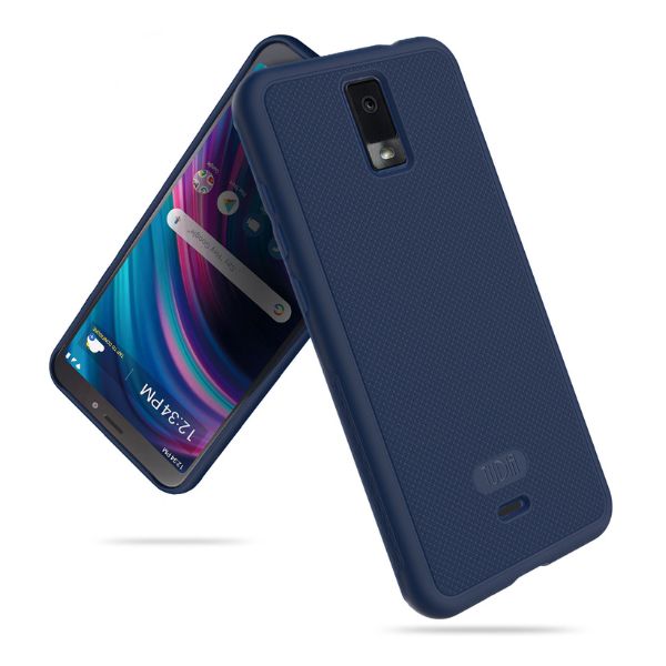 BLU View 3 phone case LINNGrip ultra slim non-slip design in indigo blue color, durable protective cover for BLU View 3 smartphone