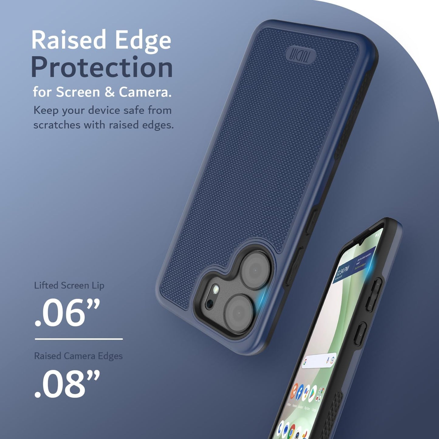 BLU View 5 phone case MergeGrip DualShield heavy duty protective cover with raised edges for screen and camera protection