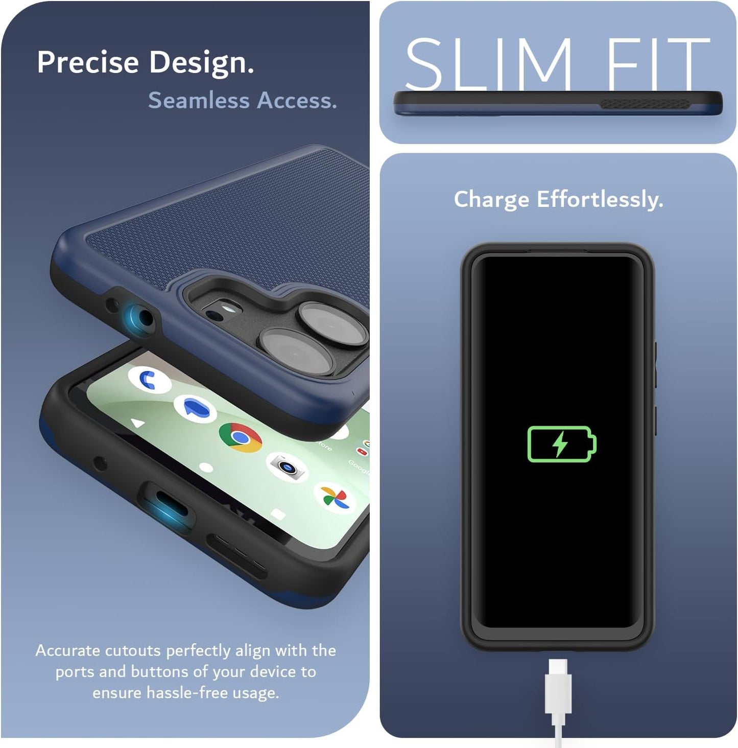 TUDIA MergeGrip DualShield Case for BLU View 5 – Rugged Slim Fit Heavy Duty Phone Cover with Enhanced Grip and Shockproof Protection
