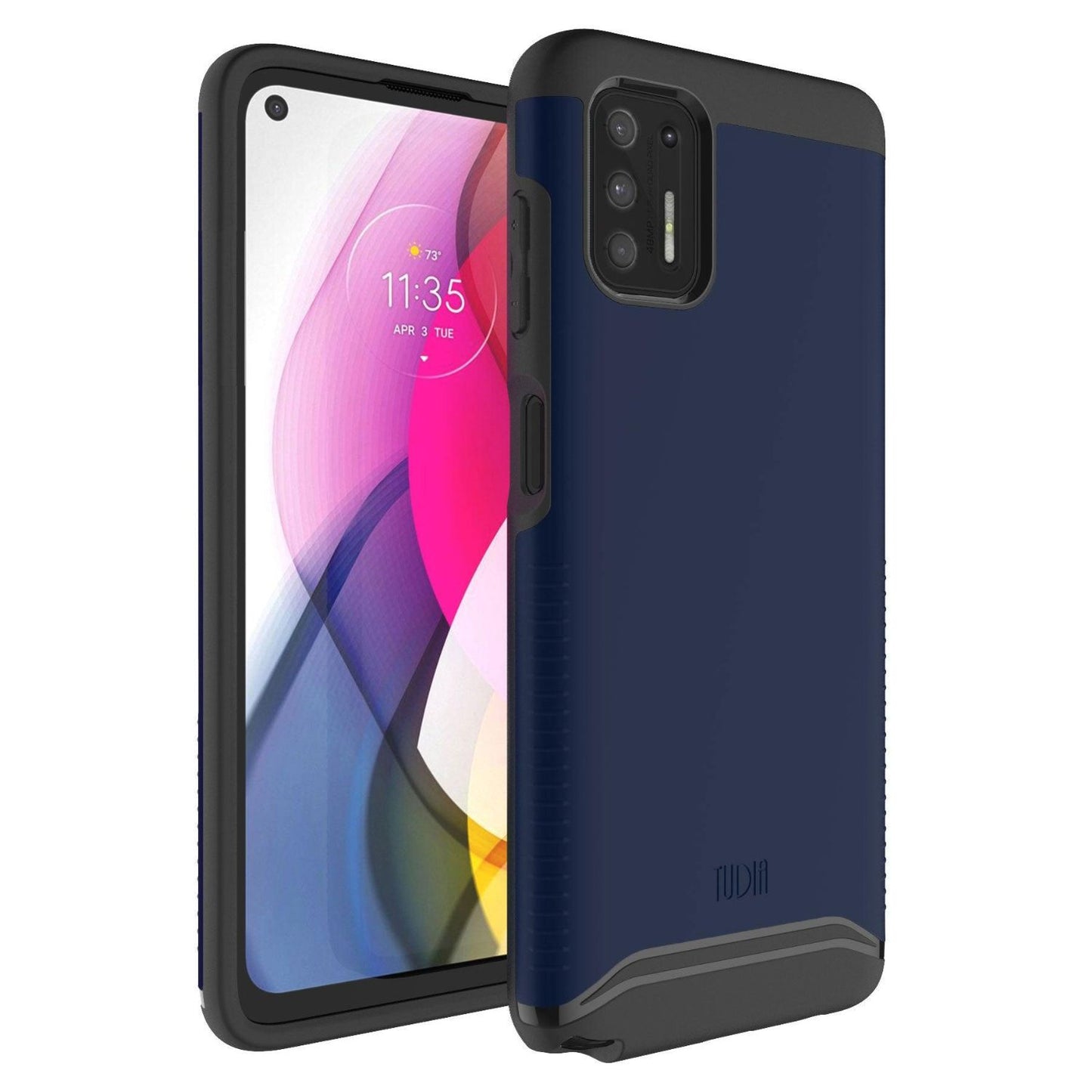 Indigo Blue MERGE Heavy Duty Dual Layer Case for Moto G Stylus 2021 4G - Shockproof Protective Phone Cover