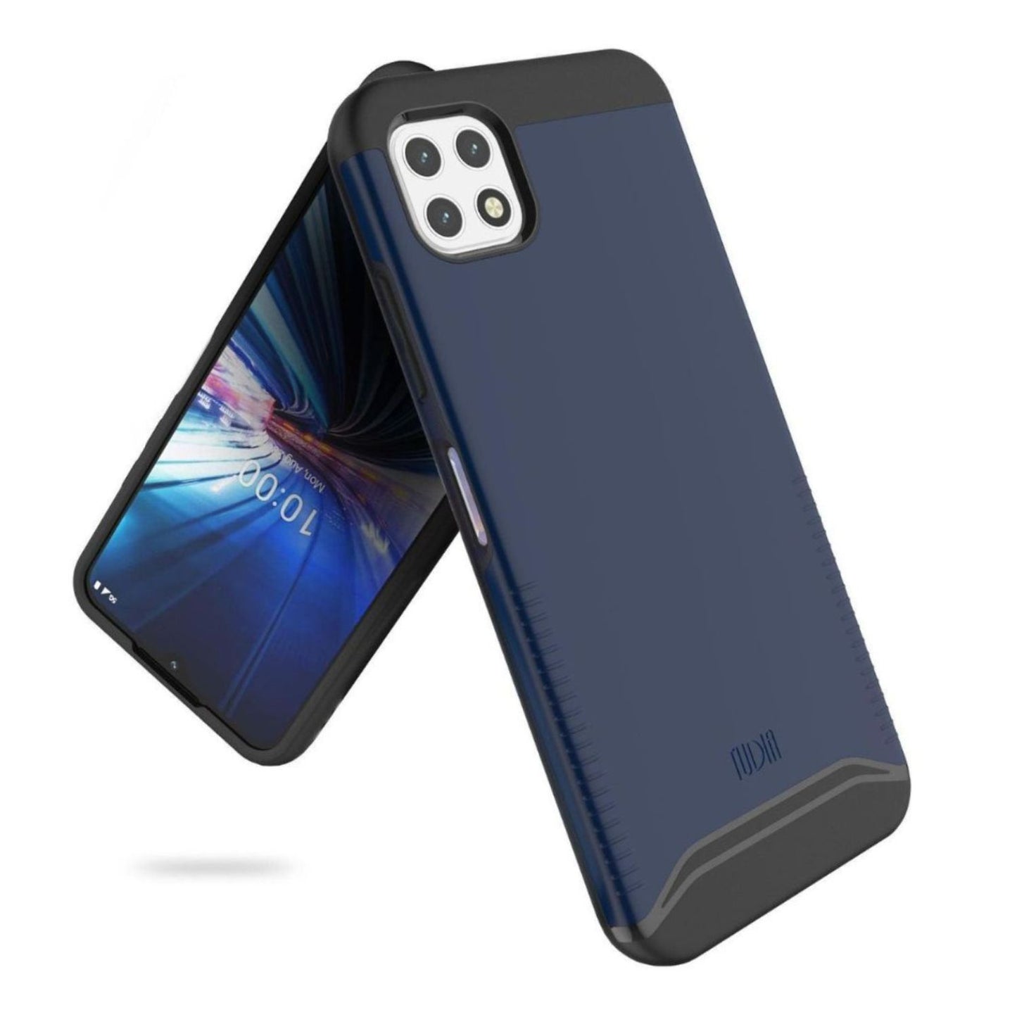 Boost Mobile Celero 5G phone case MERGE series heavy duty dual layer protection in indigo blue color