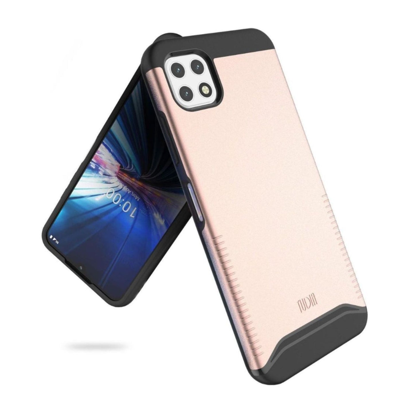 Boost Mobile Celero 5G phone case in rose gold color, MERGE heavy duty dual layer shockproof protective cover