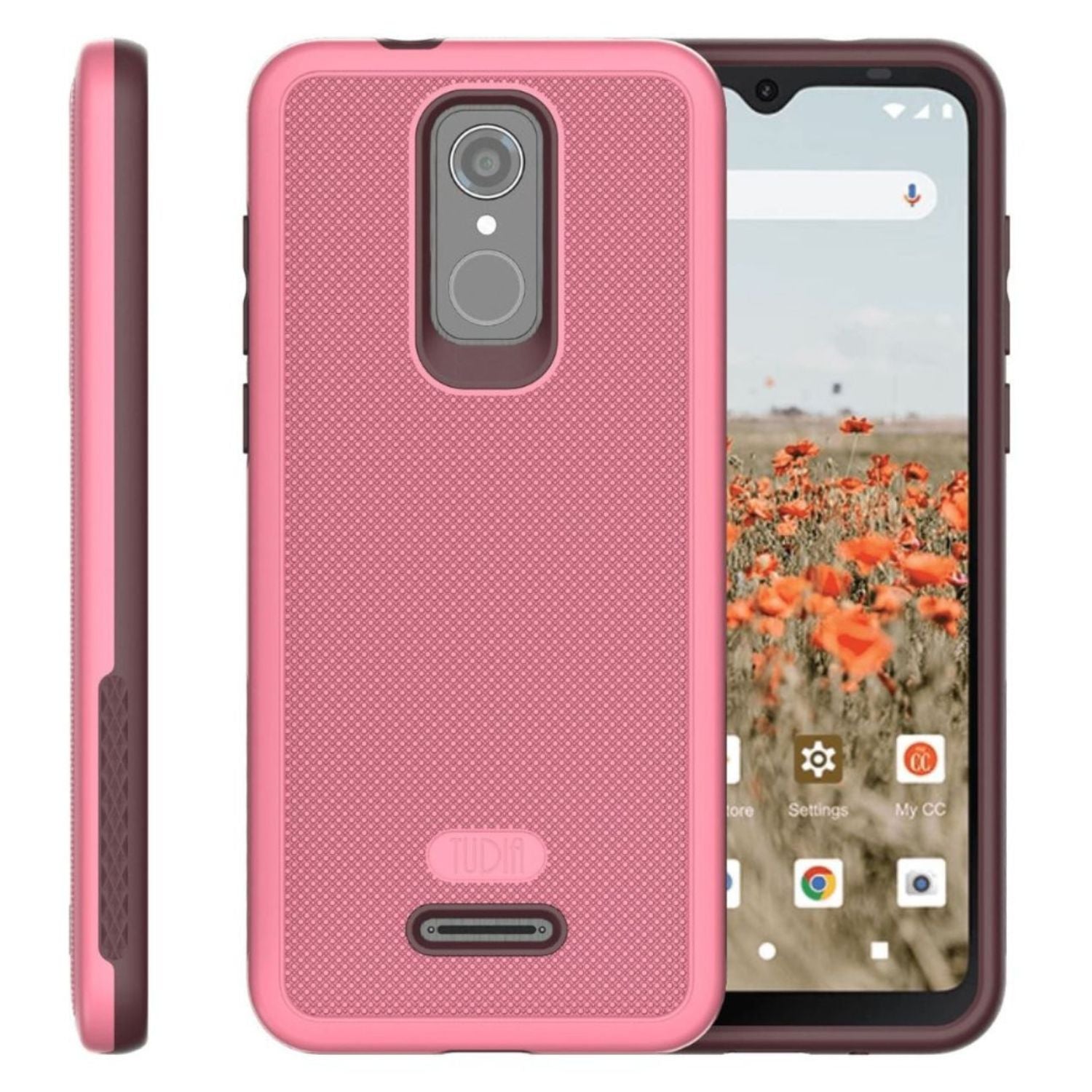 Consumer Cellular Iris Connect SH4650 phone case MergeGrip heavy duty protective case smokey pink color