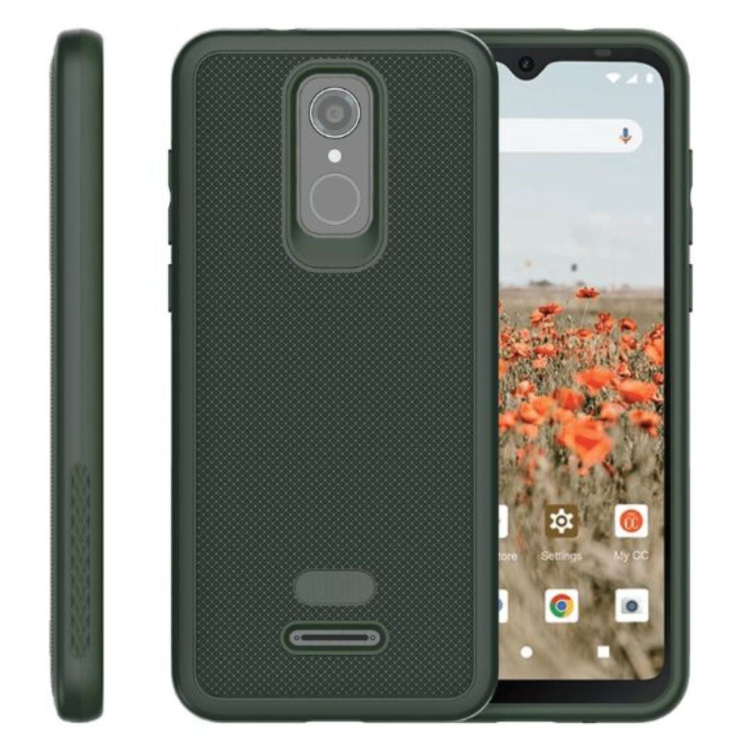 Consumer Cellular Iris Connect SH4650 phone case in pine green, MergeGrip heavy duty protective cover, shockproof slim fit case for Consumer Cellular Iris Connect smartphone