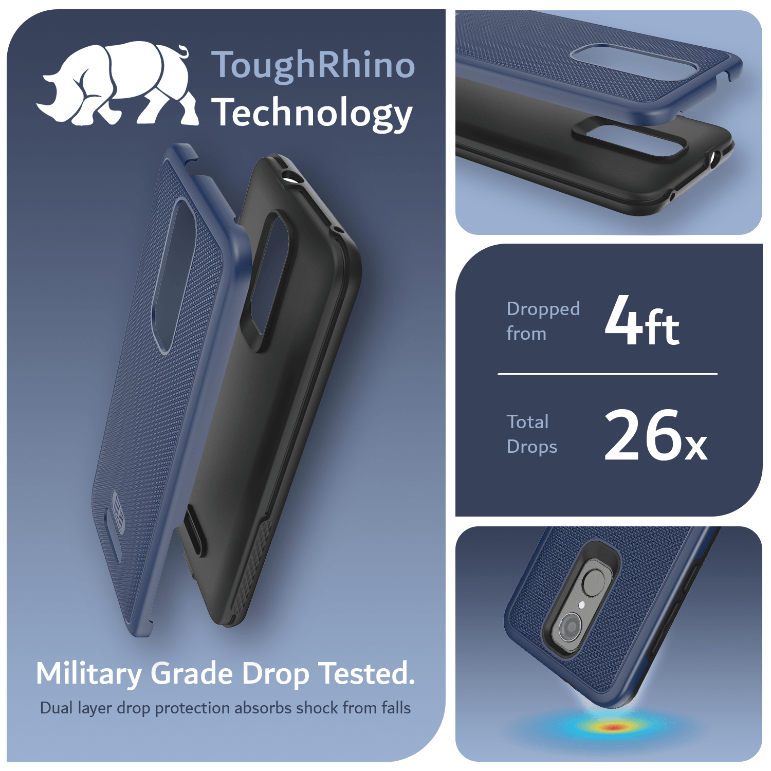 Consumer Cellular Iris Connect (SH4650) Case – TUDIA MergeGrip Heavy Duty Military Grade Drop Tested Shockproof Protective Phone Cover