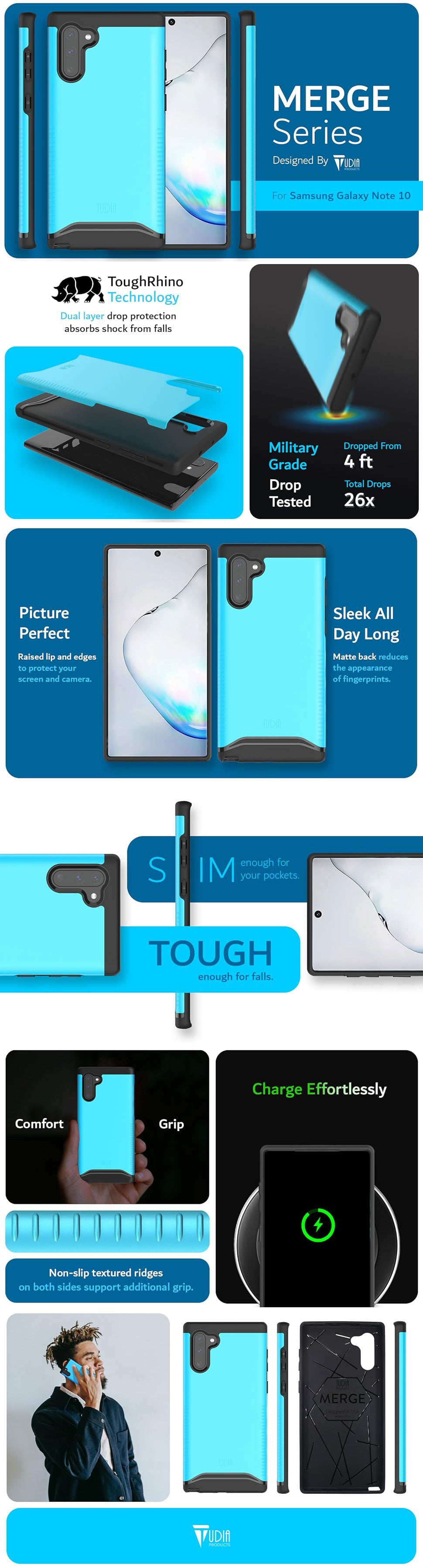 TUDIA MERGE Samsung Galaxy Note 10 Military Grade Heavy Duty Case