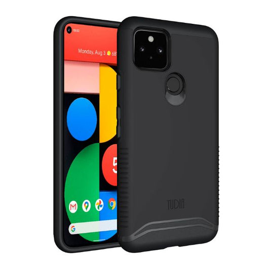 Google Pixel 5 case MERGE heavy duty dual layer in jet black, shockproof protective cover for Pixel 5 smartphone