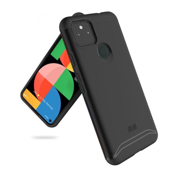 Google Pixel 5a 5G case MERGE heavy duty dual layer shockproof protective cover in jet black
