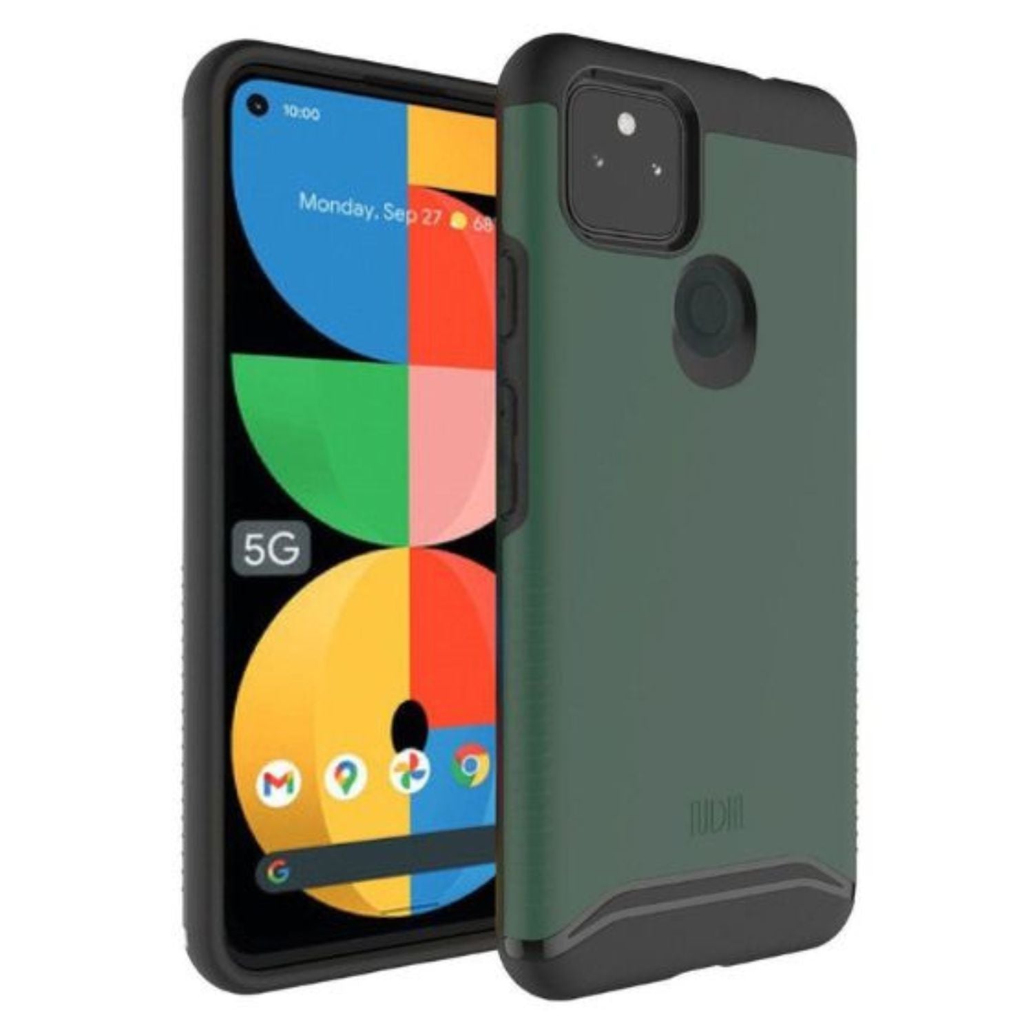 Google Pixel 5a 5G phone case MERGE heavy duty dual layer in pine green color, shockproof protective cover for Pixel 5a 5G