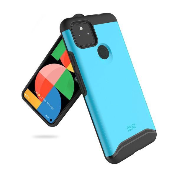 Google Pixel 5a 5G phone case MERGE heavy duty dual layer in blue, shockproof protective cover with reinforced corners