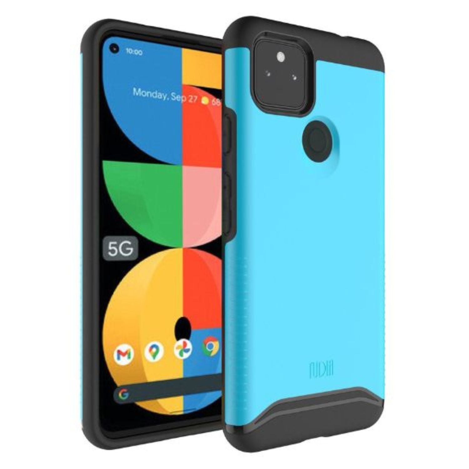 Google Pixel 5a 5G case MERGE heavy duty dual layer in sky blue, shockproof protective phone cover with durable design