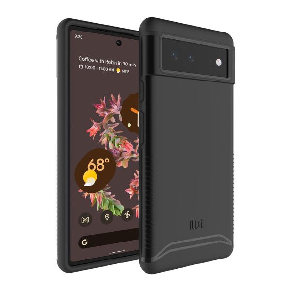 Jet Black TUDIA Merge Dual Layer Rugged Case for Google Pixel 6 – Shockproof Slim Protective Cover