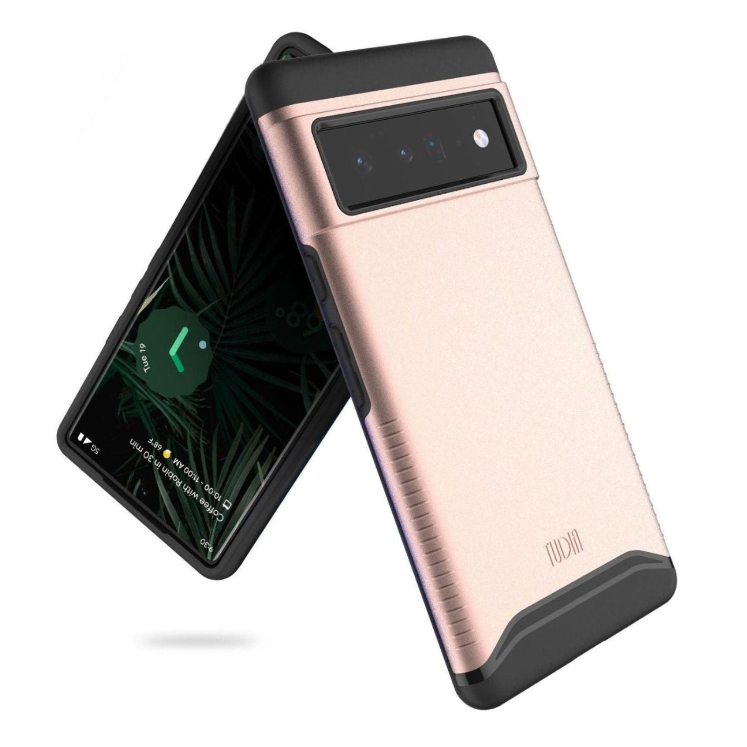 Rose Gold Google Pixel 6 Pro Case by TUDIA – Dual Layer Shockproof Military-Grade Protective Cover with Slim Grip Design