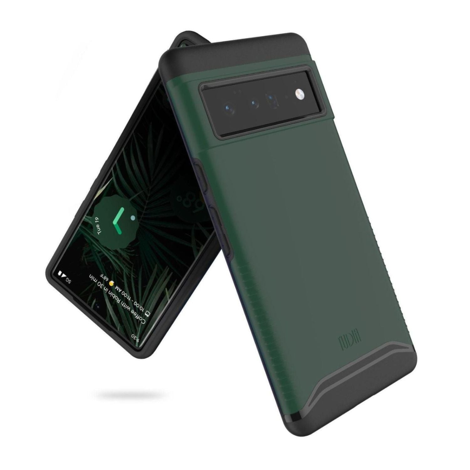 Google Pixel 6 Pro phone case in hunter green color, Merge heavy duty dual layer shockproof protective cover