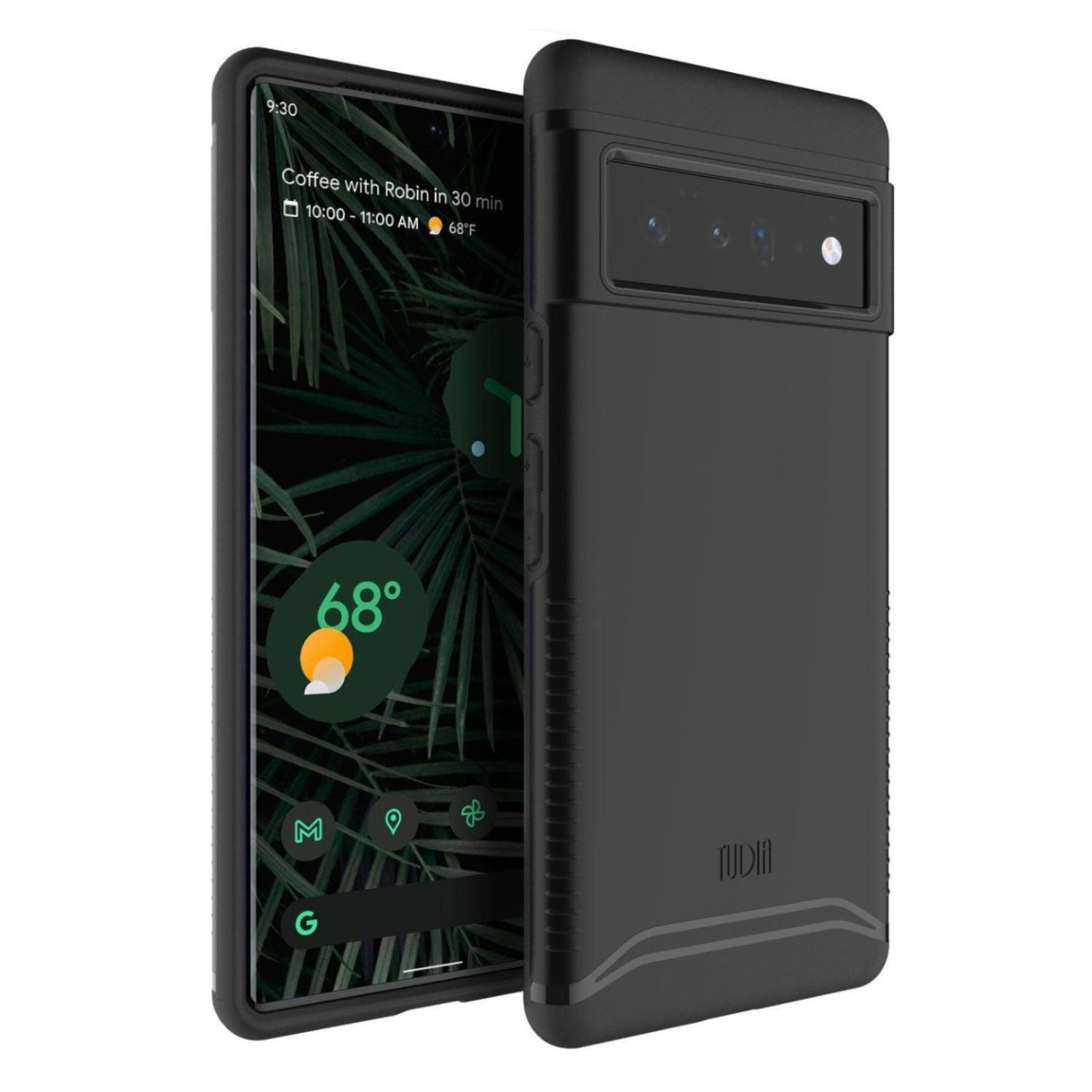 Google Pixel 6 Pro heavy duty dual layer protective phone case in jet black, Merge series shockproof cover with durable slim design