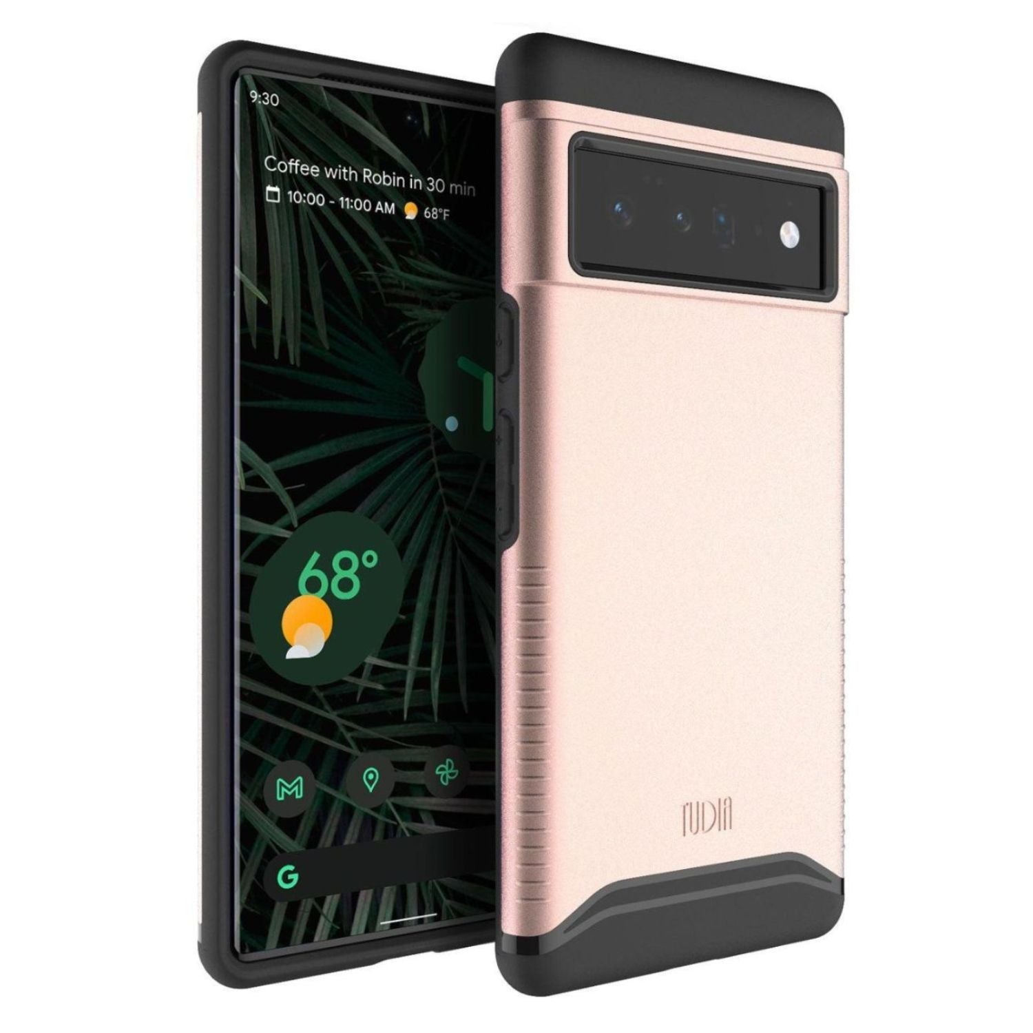 Rose Gold Google Pixel 6 Pro heavy duty dual layer protective case by Merge, shockproof and durable phone cover