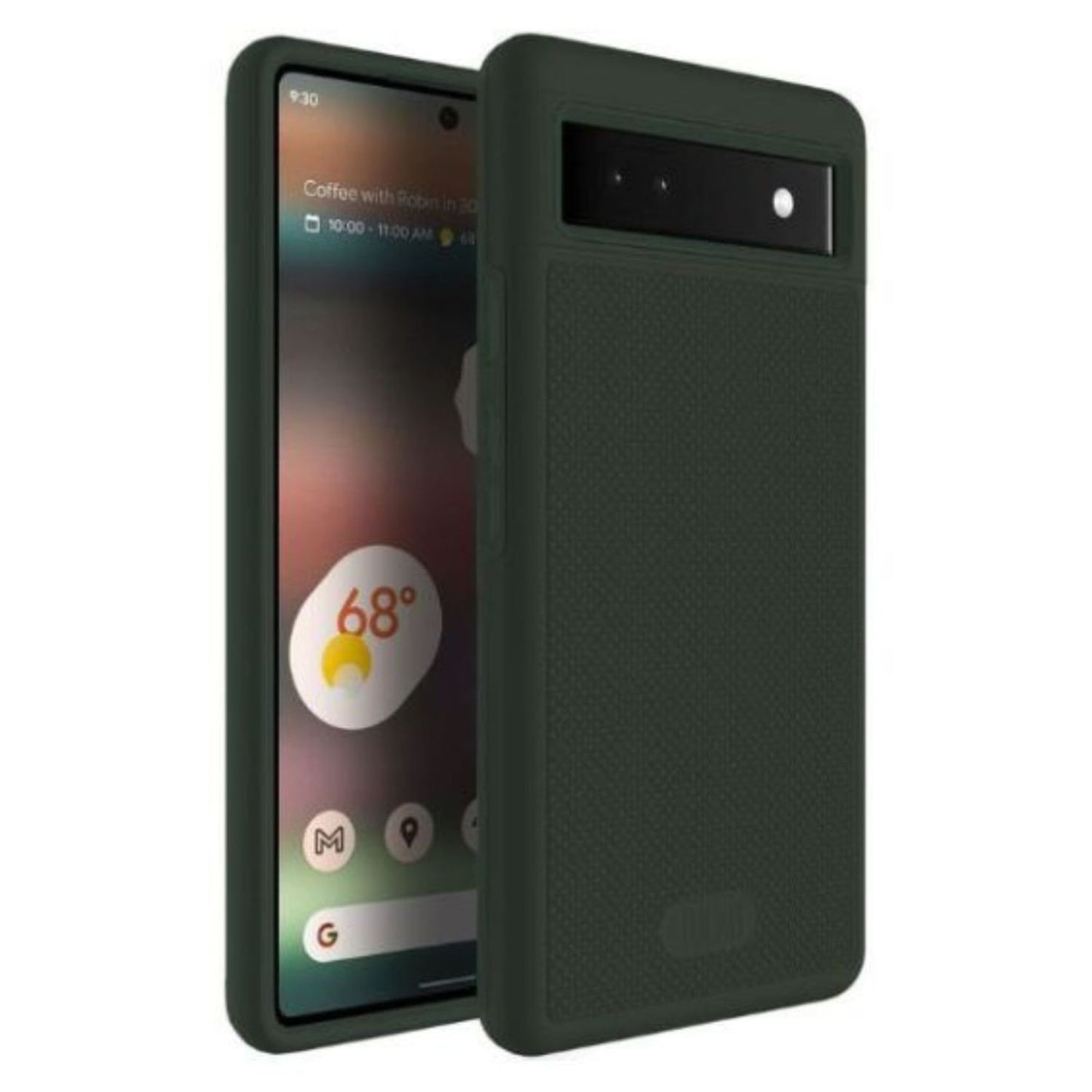 Google Pixel 6a case MergeGrip DualShield heavy duty protective cover in pine green, shockproof slim TPU phone case