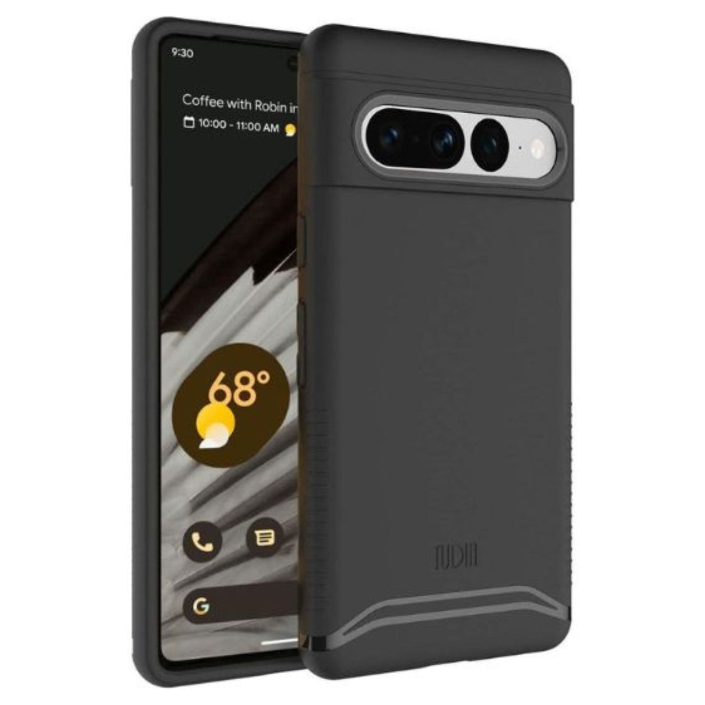 Google Pixel 7 Pro case in jet black with dual-layer protection, shockproof and durable phone cover