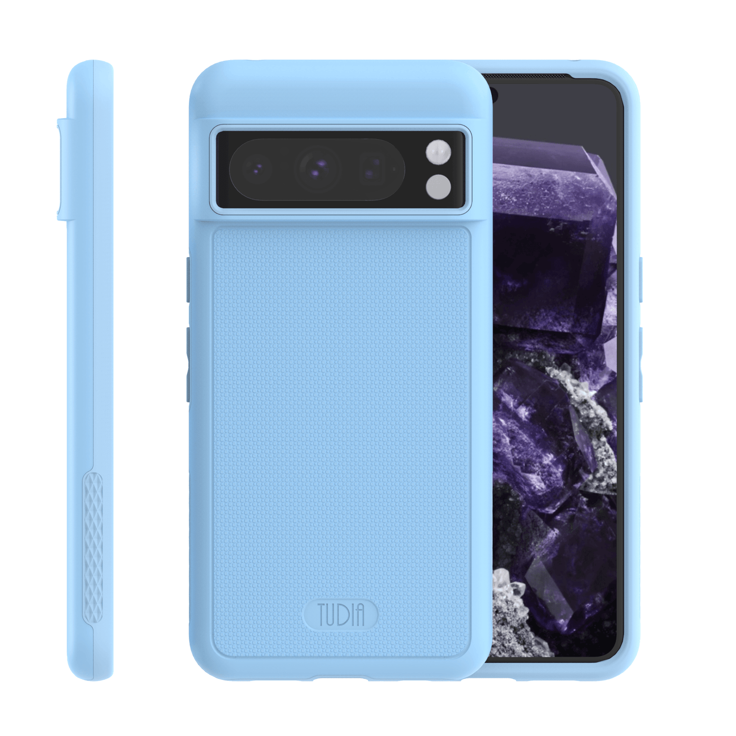 Bay Blue MergeGrip DualShield Case for Google Pixel 8 Pro – Heavy Duty Shockproof Phone Cover with Enhanced Grip and Drop Protection