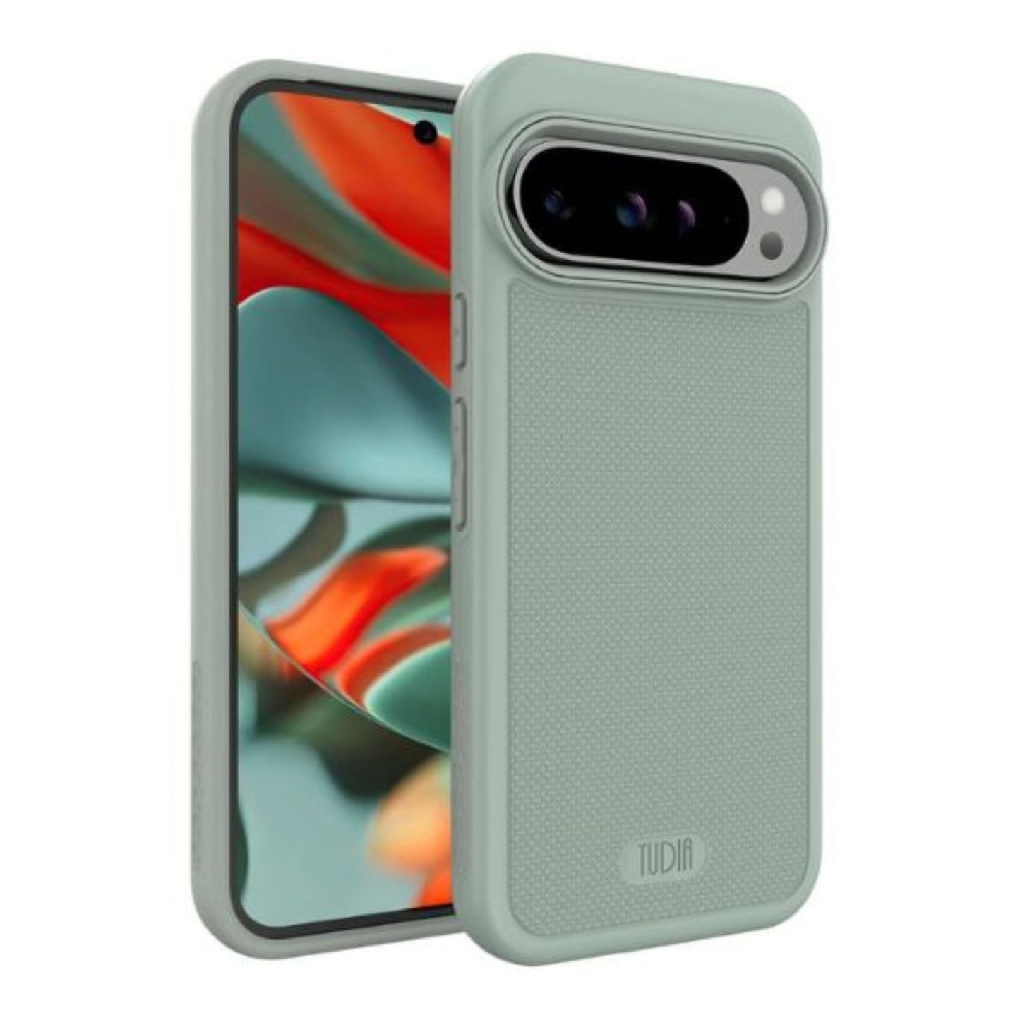 Green Lily TUDIA MergeGrip case for Google Pixel 9 Pro XL 2024 – slim, shockproof, magnetic mount compatible