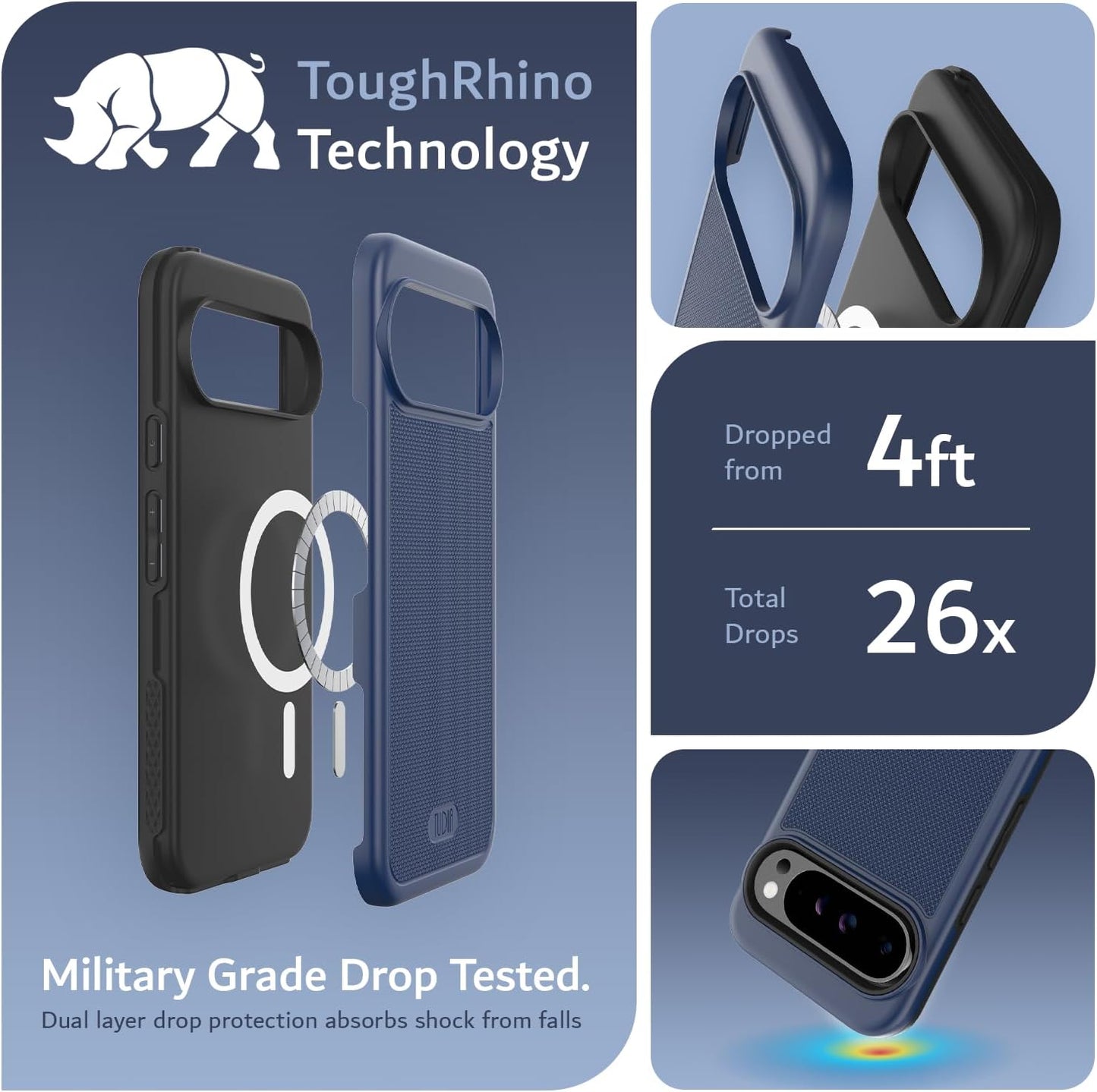 MagSafe compatible shockproof case for Google Pixel 9 Pro XL 2024 – MergeGrip military-grade rugged slim phone cover