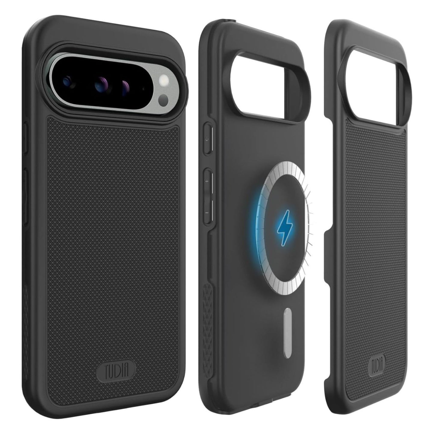 Jet Black MERGEGrip MagSafe Compatible Case with Built-In Magnet for Google Pixel 9 Pro XL (2024) – Durable Shockproof Protective Phone Cover