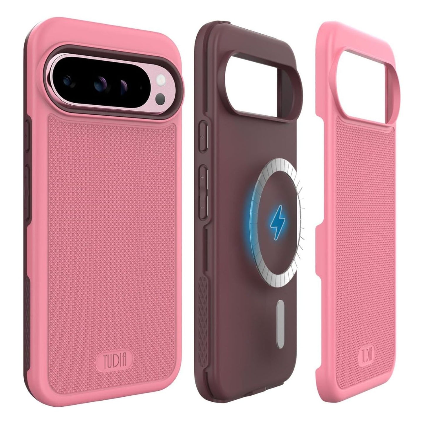 Smokey Pink MERGEGrip MagSafe Compatible Case with Built-In Magnet for Google Pixel 9 Pro XL (2024) – Durable Shockproof Protective Phone Cover