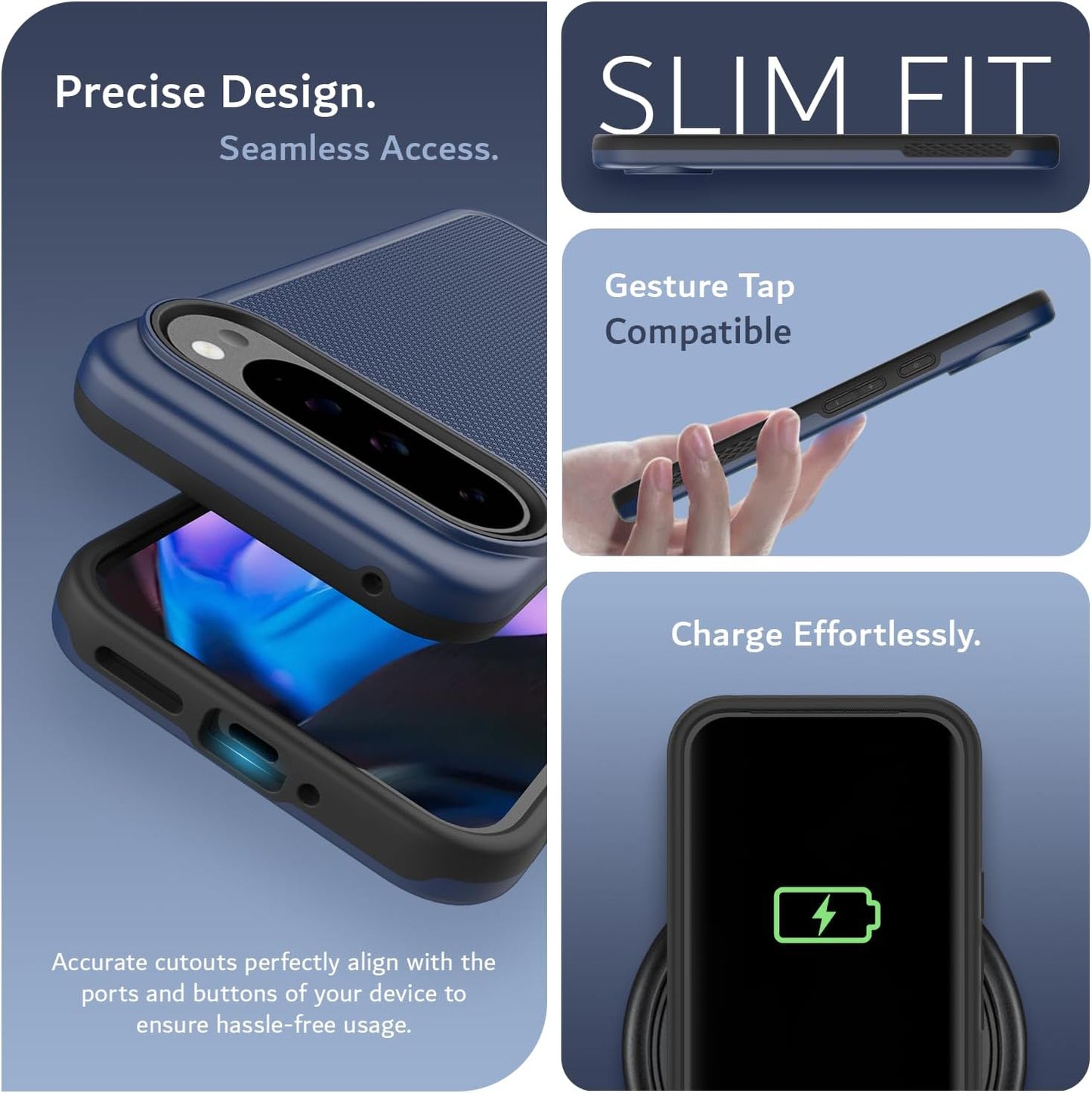 MagSafe compatible MergeGrip case for Google Pixel 9 Pro XL (2024) – slim shockproof dual-layer protective cover with built-in magnet and precision cutouts