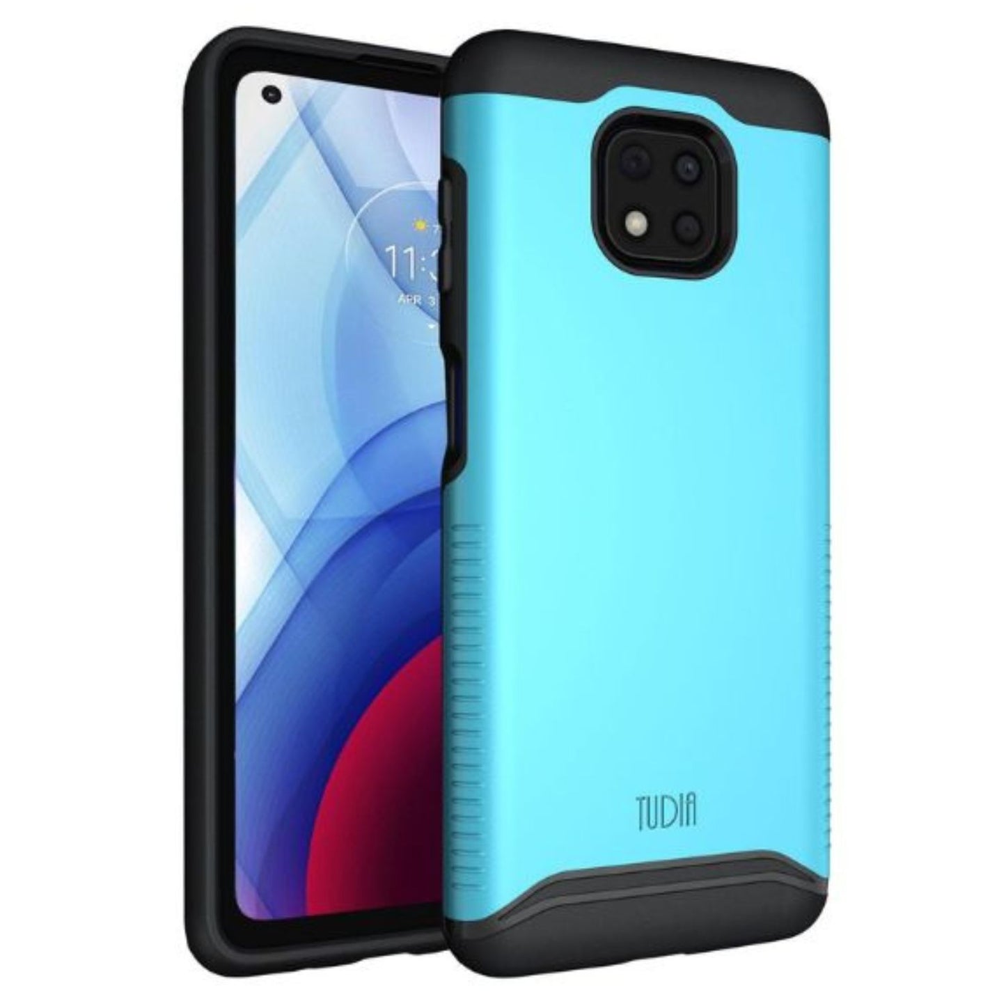 Blue Heavy Duty Dual Layer Protective Case for Moto G Power 2021, MERGE Shockproof Phone Cover