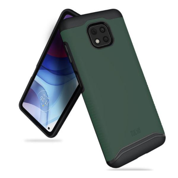 Heavy Duty Dual Layer Hunter Green MERGE Case for Moto G Power 2021 - Shockproof Protective Phone Cover