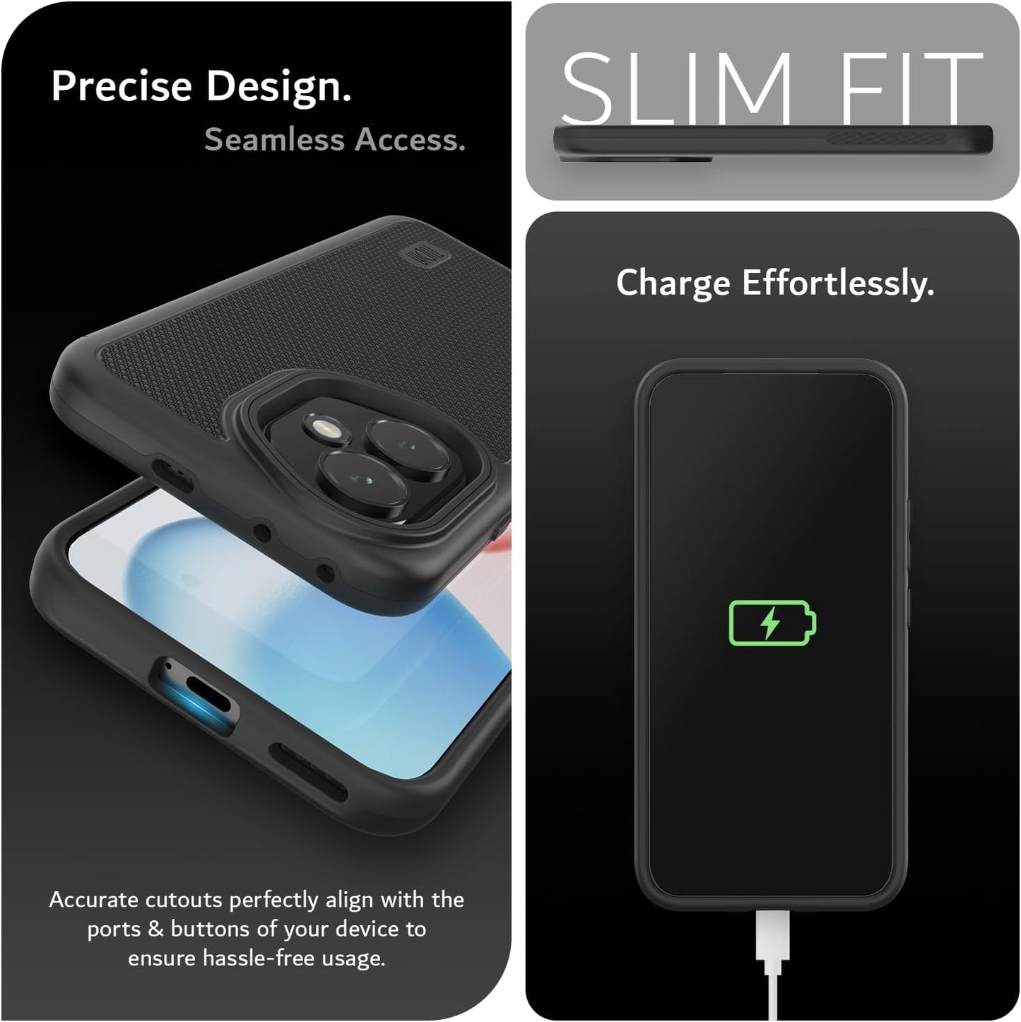 Front and back view of MergeGrip DualShield rugged case for Honor 400 5G (2025), showcasing heavy-duty protection and precise cutouts