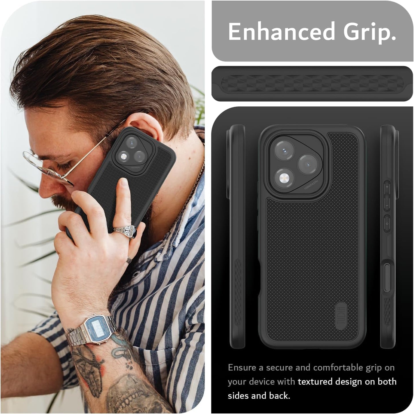 TUDIA MergeGrip DualShield Rugged Case for Honor 400 Lite 5G (2025) – Slim Heavy Duty Shockproof Cover with Anti-Slip Grip