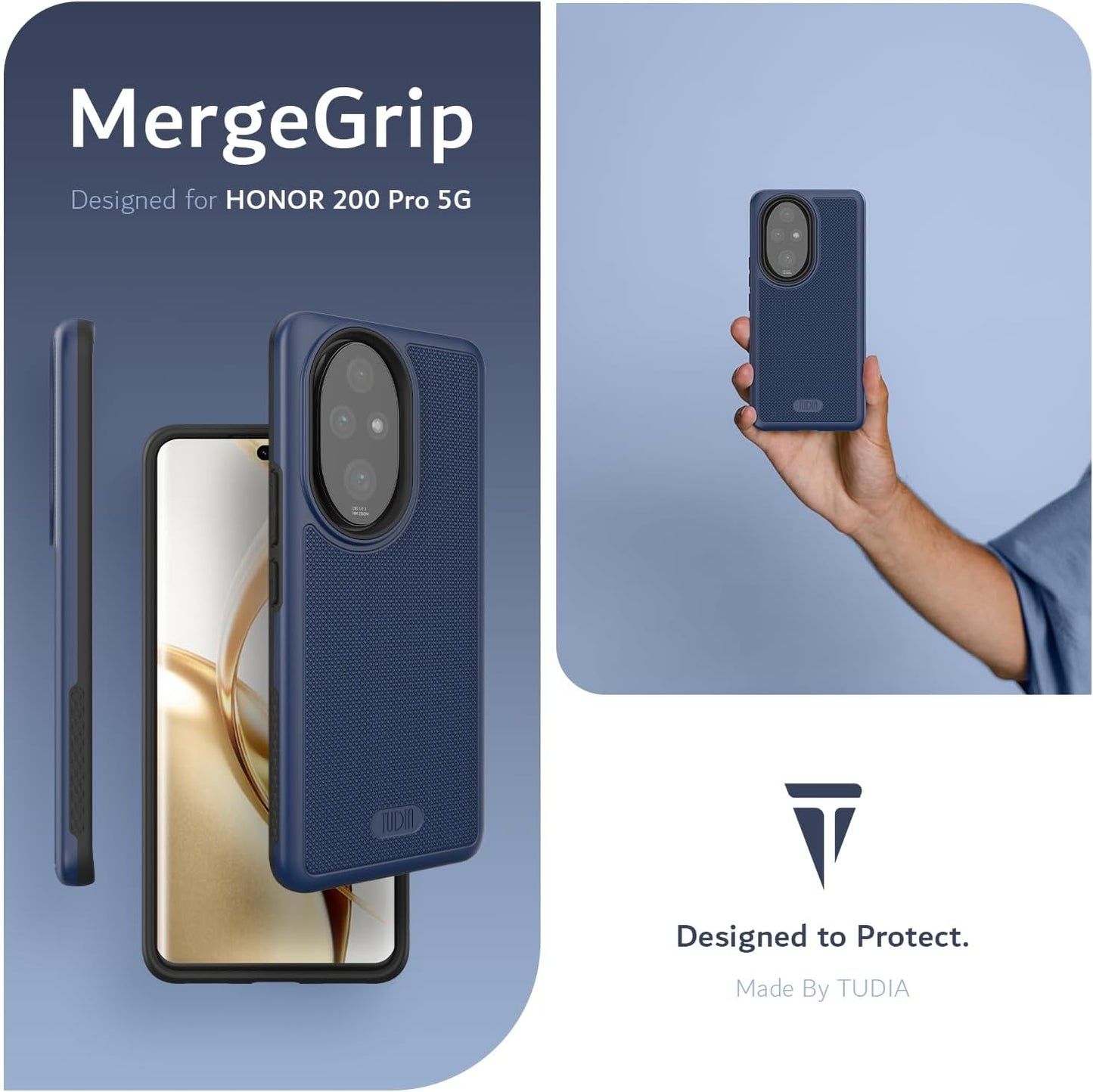 TUDIA MergeGrip Heavy Duty Dual-Layer Case for Honor Magic 200 Pro 5G – Shockproof Protective Phone Cover