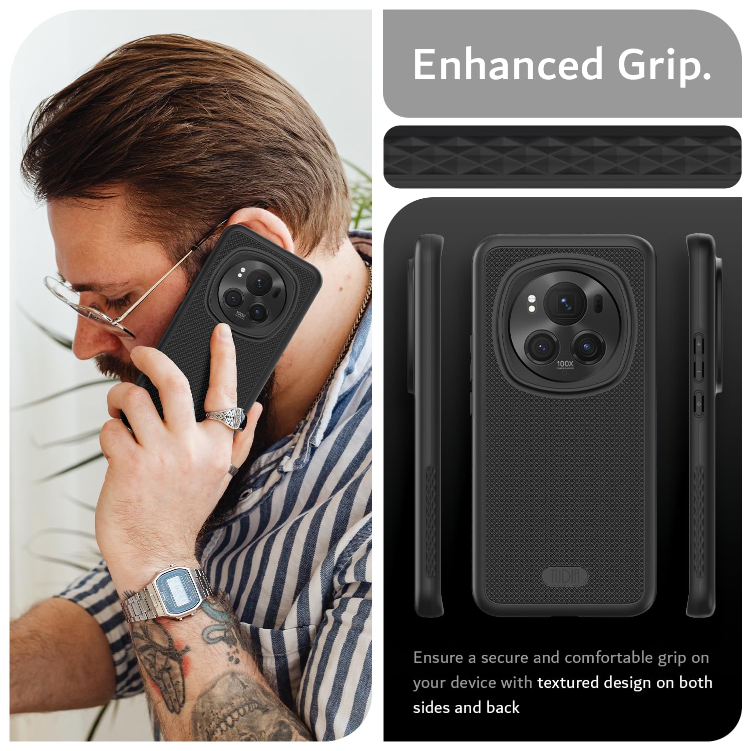 Heavy Duty MergeGrip Case for Honor Magic 6 Pro 5G – Dual-Layer Rugged Protection with Textured Grip