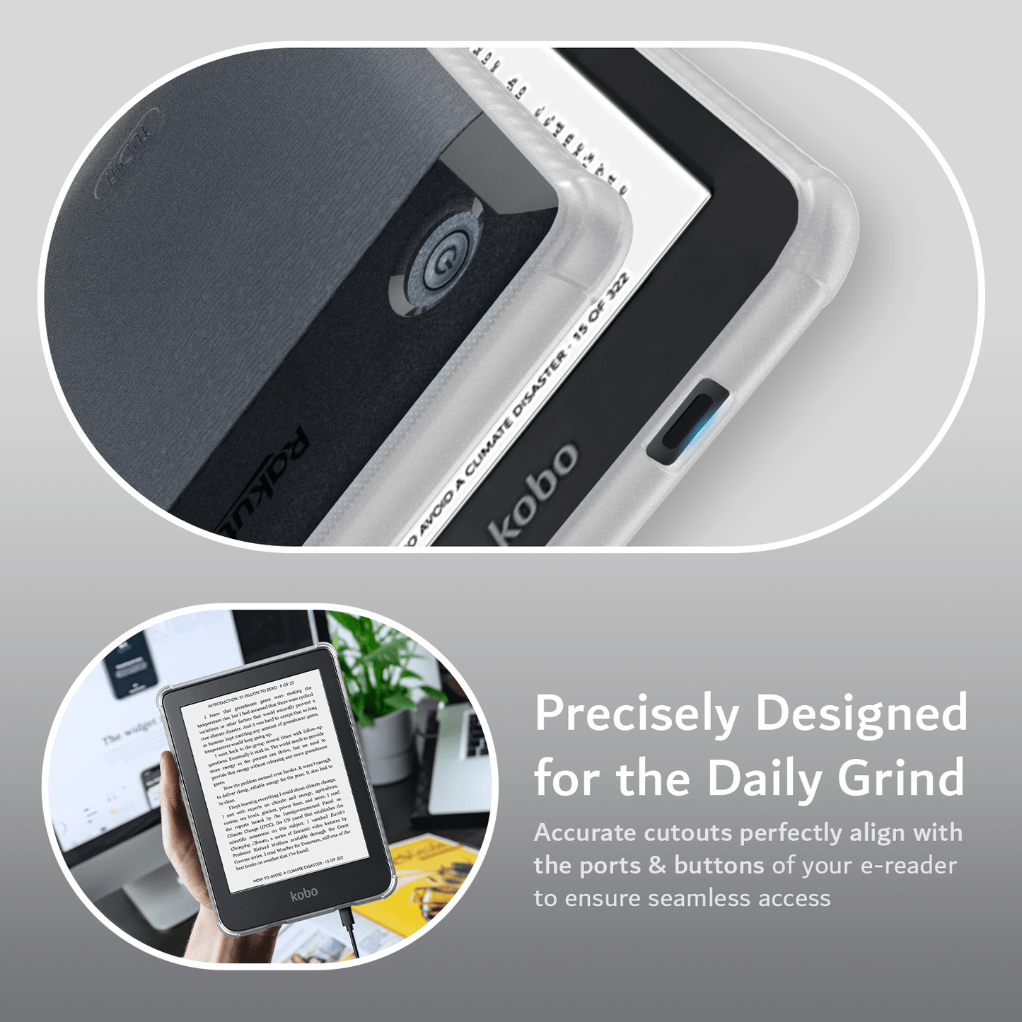 Kobo Clara 2E 6 inch translucent thin TPU case by SKN, lightweight and durable protective cover designed for daily use