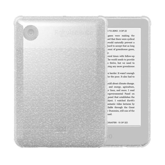 Kobo Clara 2E 6 inch translucent glitter case made of thin lightweight TPU, clear protective cover for Kobo Clara 2E eReader